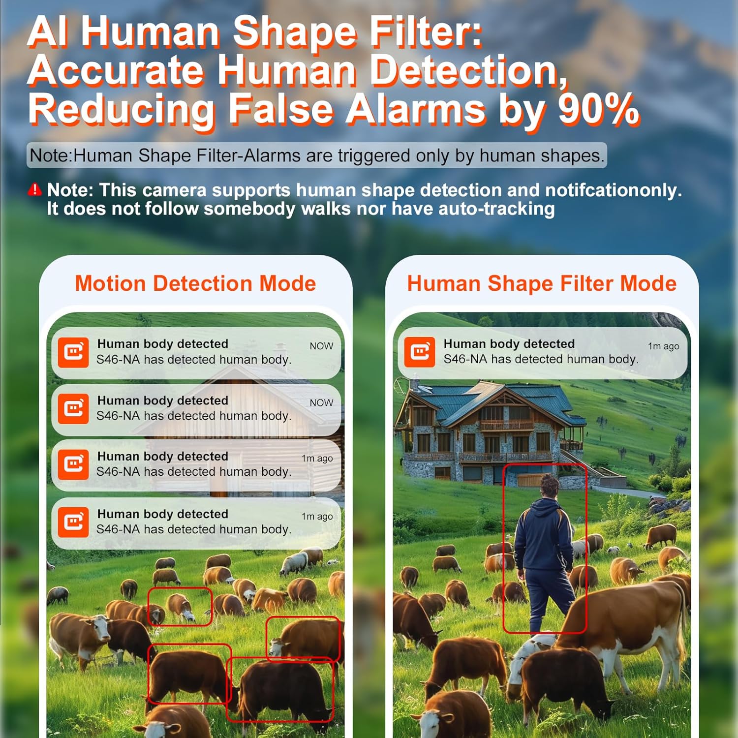 4G LTE Cellular Security Camera, Lifetime Free Unlimited Data, Built-in VSIM Card, 2K Color Night Vision, 360° Live View, AI PIR Motion Sensor Detection, Solar Powered Wireless Outdoor