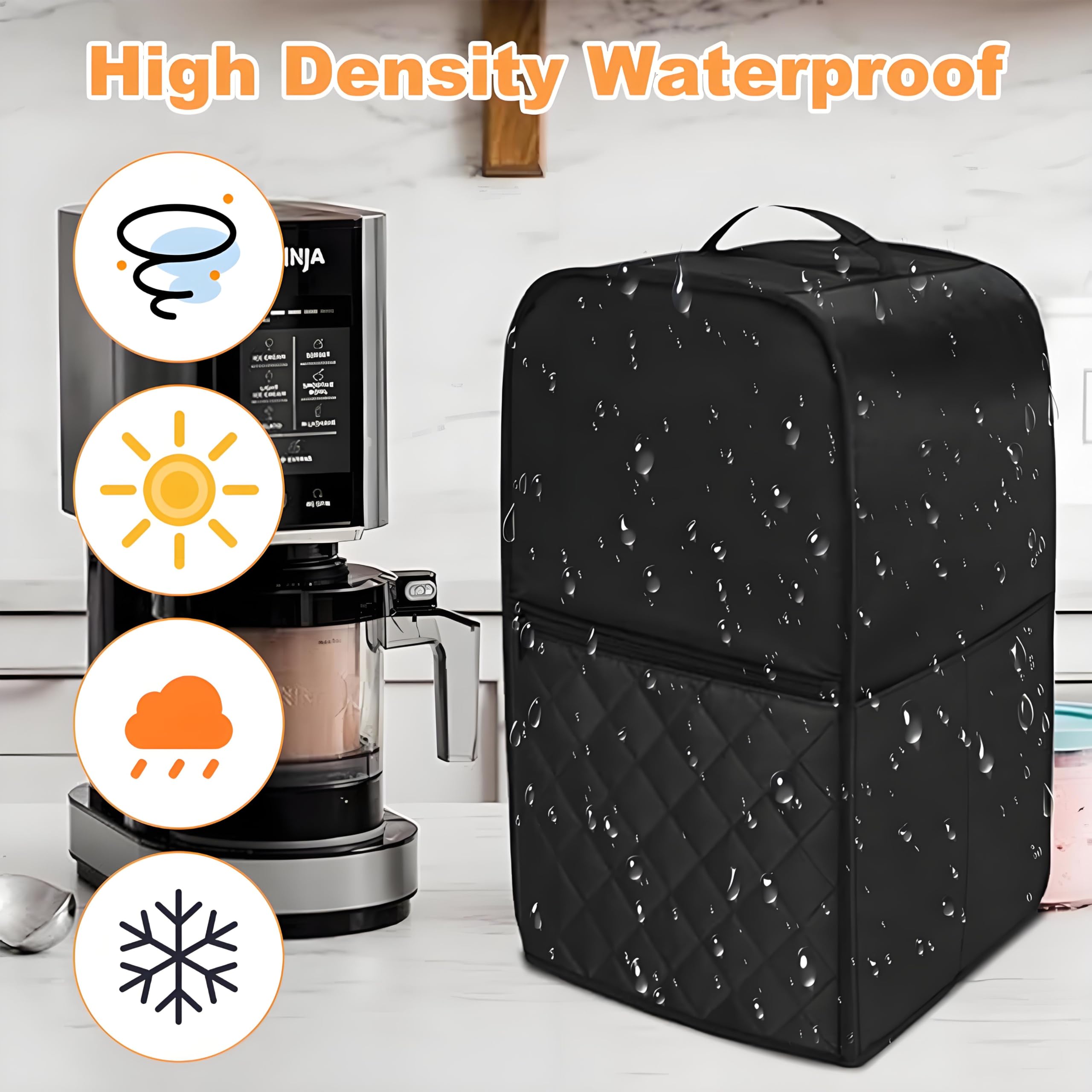 Begonia Couvercle de sorbetière pour Ninja Creami NC501EU, NC301EU, NC299EU, Ninja Anti-poussière, Ice Cream Maker, Accessoires de machine à crème glacée, capuchons étanches 43 x 28 x 27,5 cm