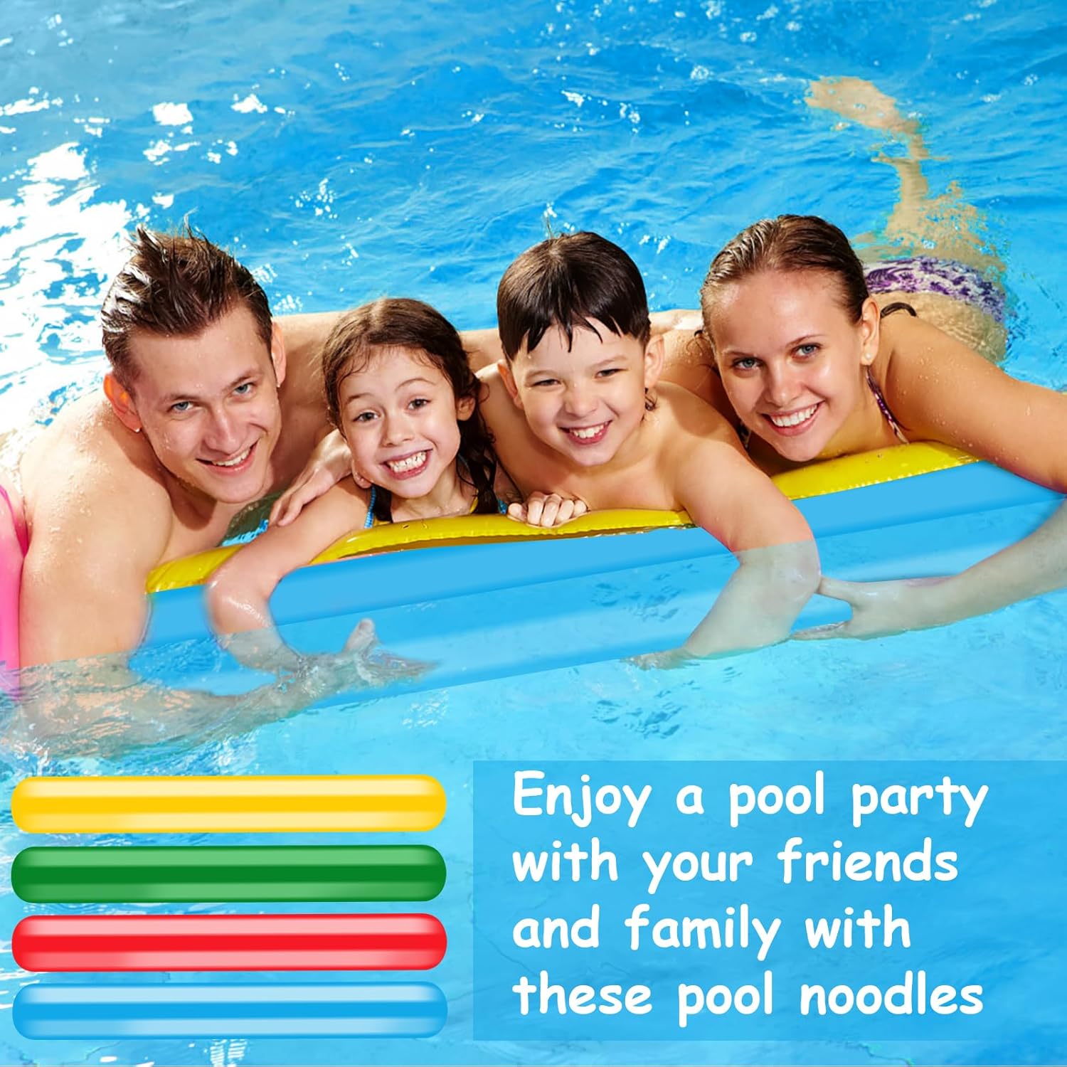 4 x Inflatable Swimming Noodle, 150 cm Swimming Noodle, Pool Noodle, Inflatable Swimming Aid, for Adults, Beaches, Water Parks, Aquasport