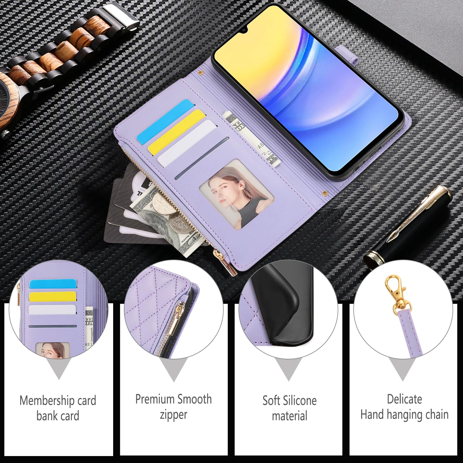 BEENTRYS Wallet Case For Google Pixel 10 5G / 10 Pro 5G Cover,PU Leather Flip Folio Case Card Slots Holder Kickstand Magnetic Closure Durable Shockproof TPU Protective Phone Case-Purple