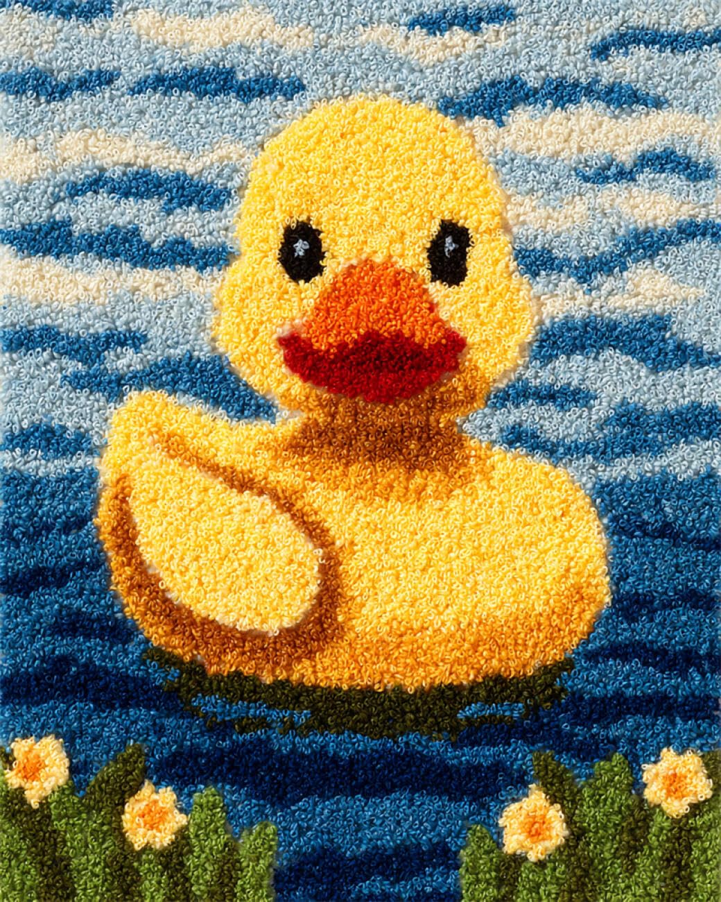 AxiangziK Animal DIY Latch Hook Kit Large Rug Ducks in The Water Latch Hook Rug Making Kit for Adults,Cross Stitch Set Carpet Tapestry Needlework 39x55in