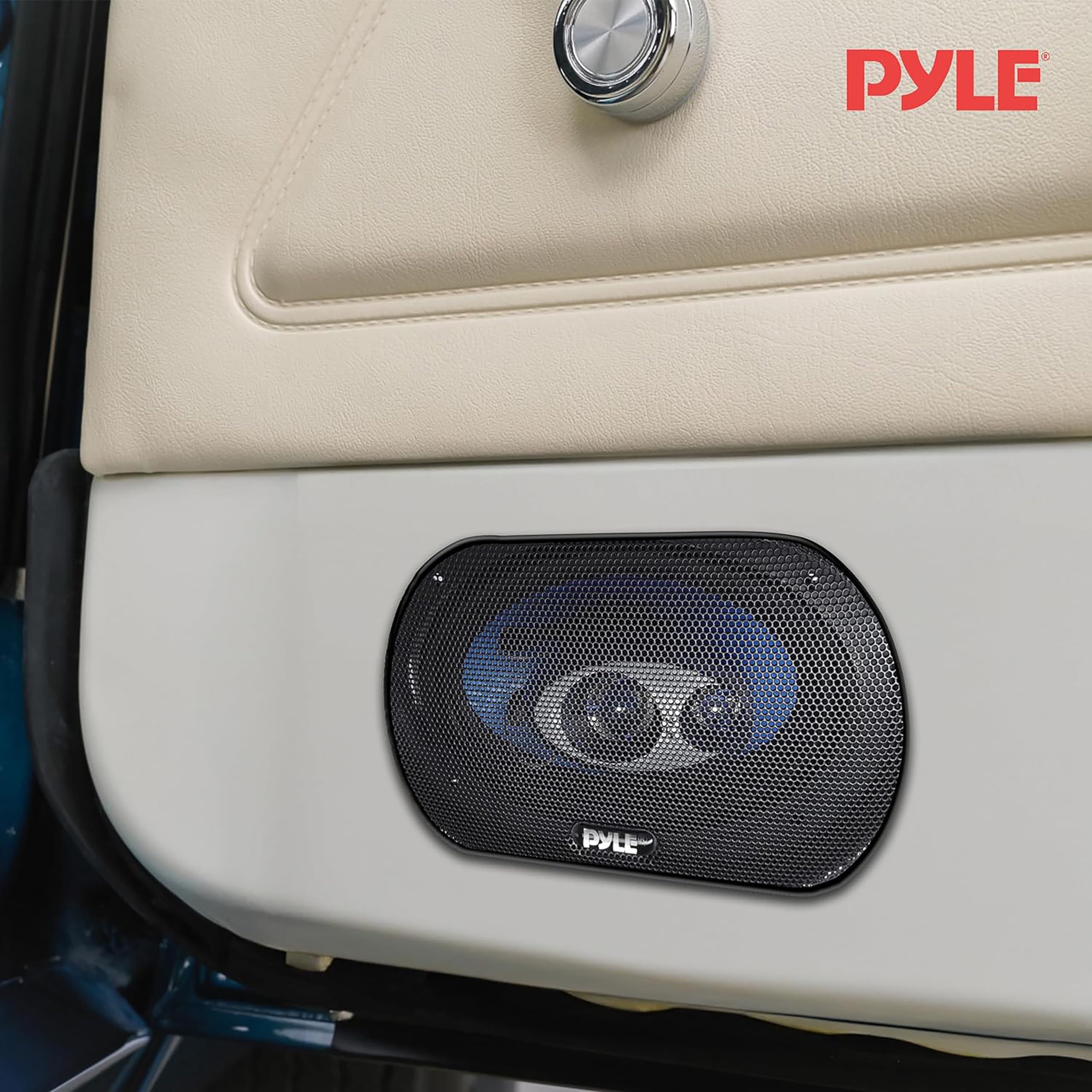 Pyle Par de altavoces para auto de 4” x 6”, Coche, Sistema de altavoces de sonido de 3 vias, 240W por par, Impedancia de 4Ohm y ¾"
