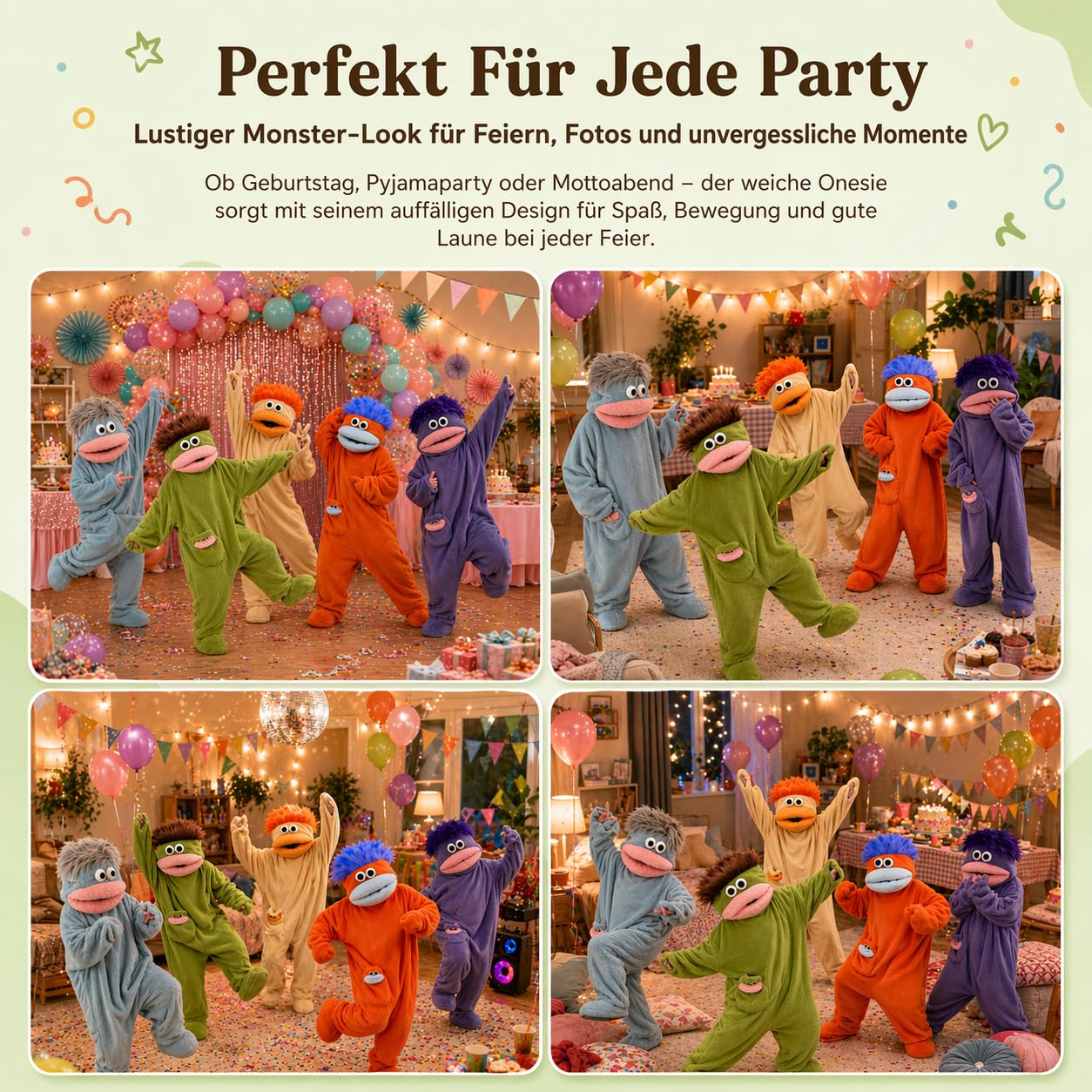 Generisch Silly Onesie, Goofy Frosch Schlafanzug, Fleece Pajamas Lustiger Grüner Monster-Hoodie mit Kapuze Tasche Für Party/Loungewear