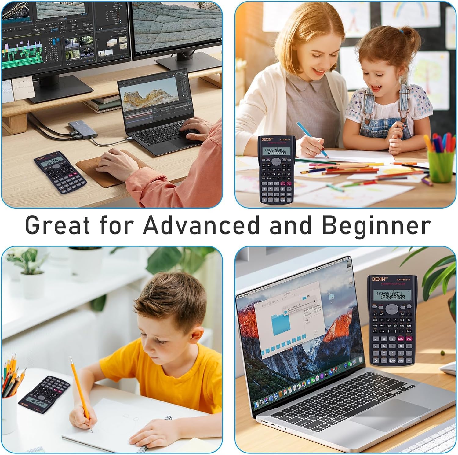 Lot de 10 Calculatrices Scientifiques – Calculatrice Scientifique à Grand Écran à 2 Lignes, Multifonction pour Étudiants, Enseignants, Algèbre, Chimie, Finance, Construction, Bureau, École et Affaires