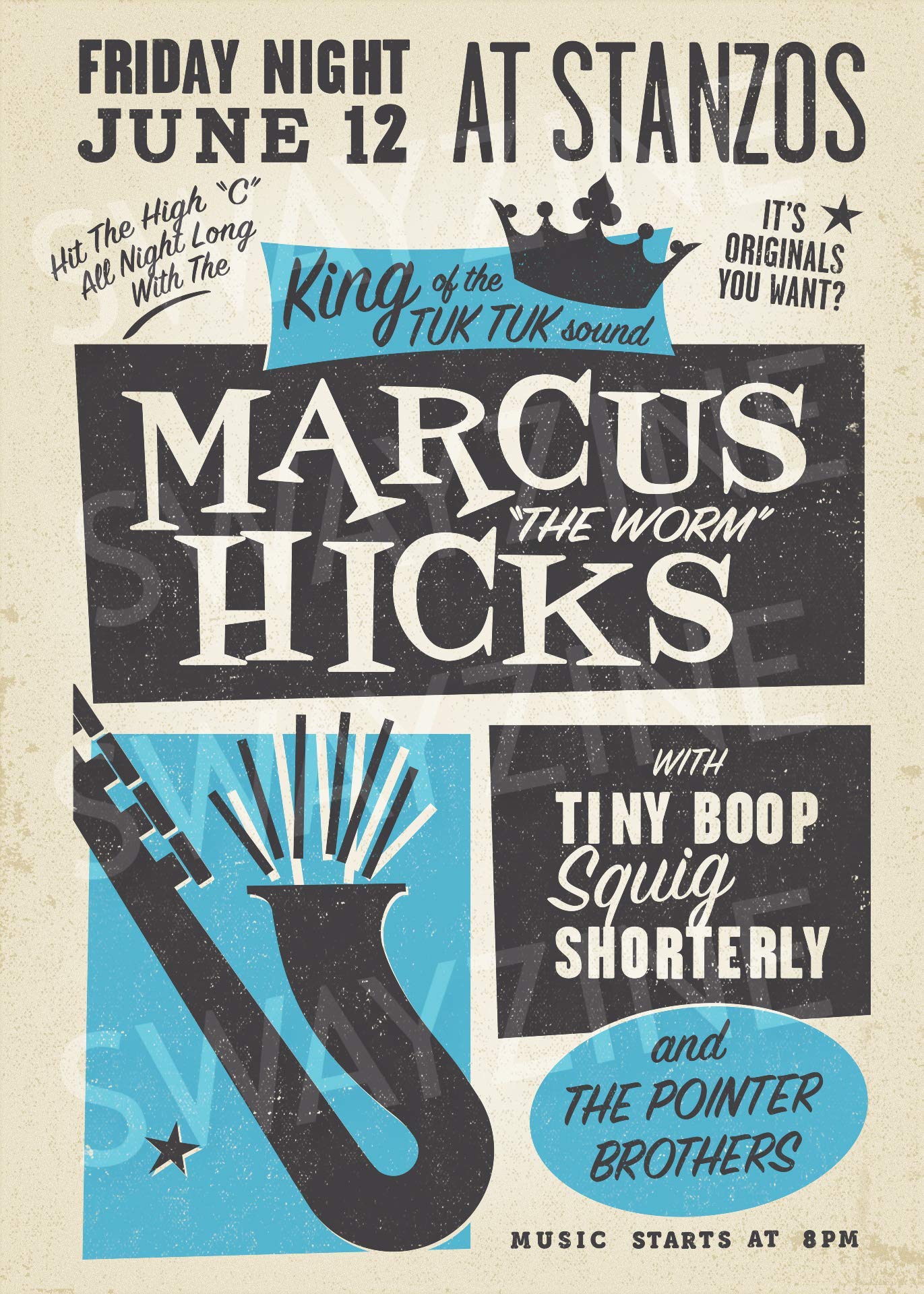 Amazon.com: Marcus 'the worm' Hicks vintage jazz poster - I Think