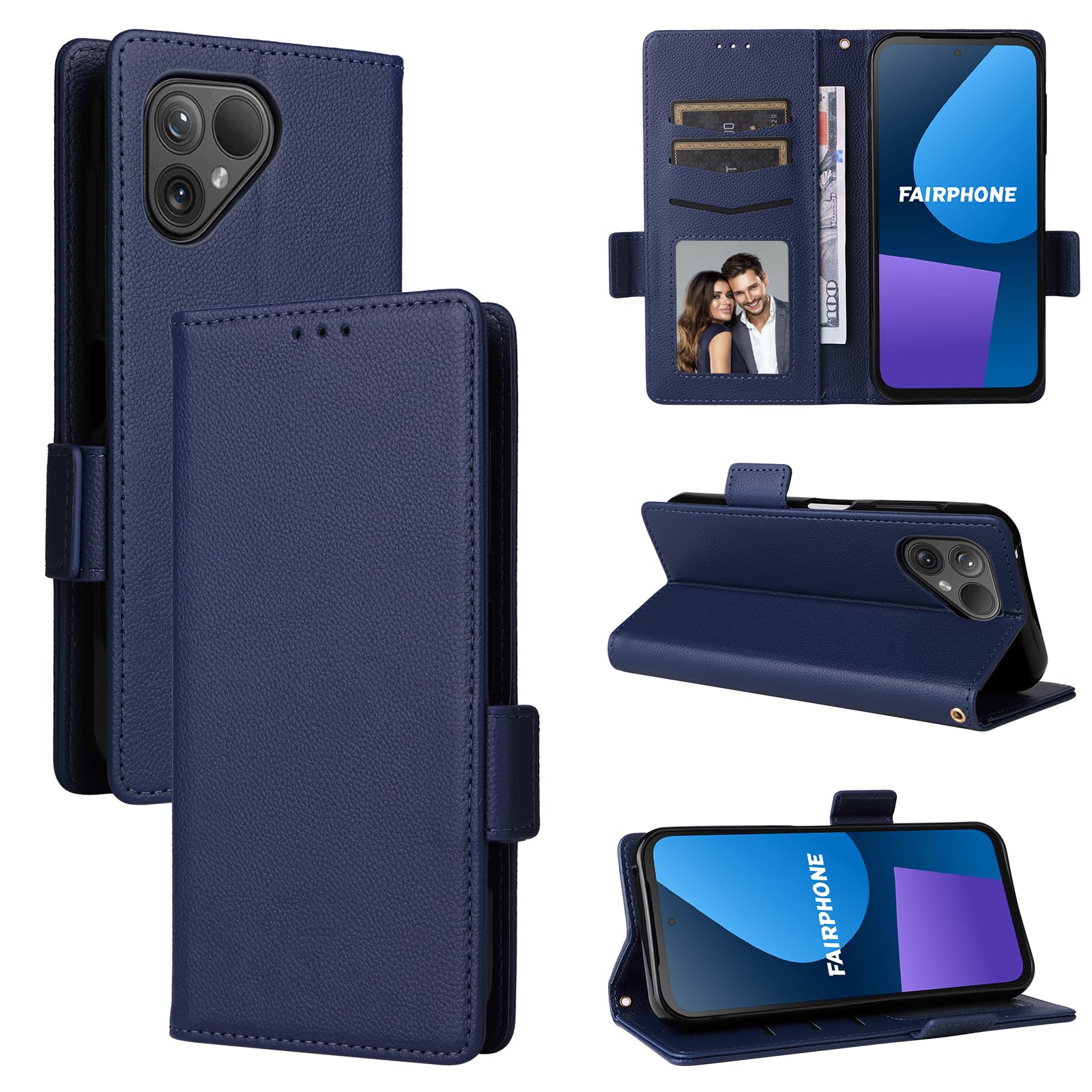 BELLA BEAR Fairphone 5 5G Phone Case, Magnetic Flip Leather Wallet Case, Kickstand Case