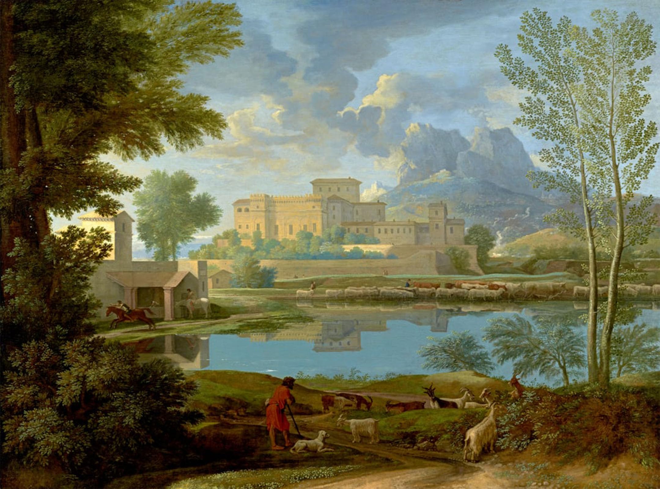 POSTERIIk Famous Print Pop Art Wall Art Graffiti Landscape with a Calm by Nicolas Poussin Art Prints for Home Decor 60x90cm