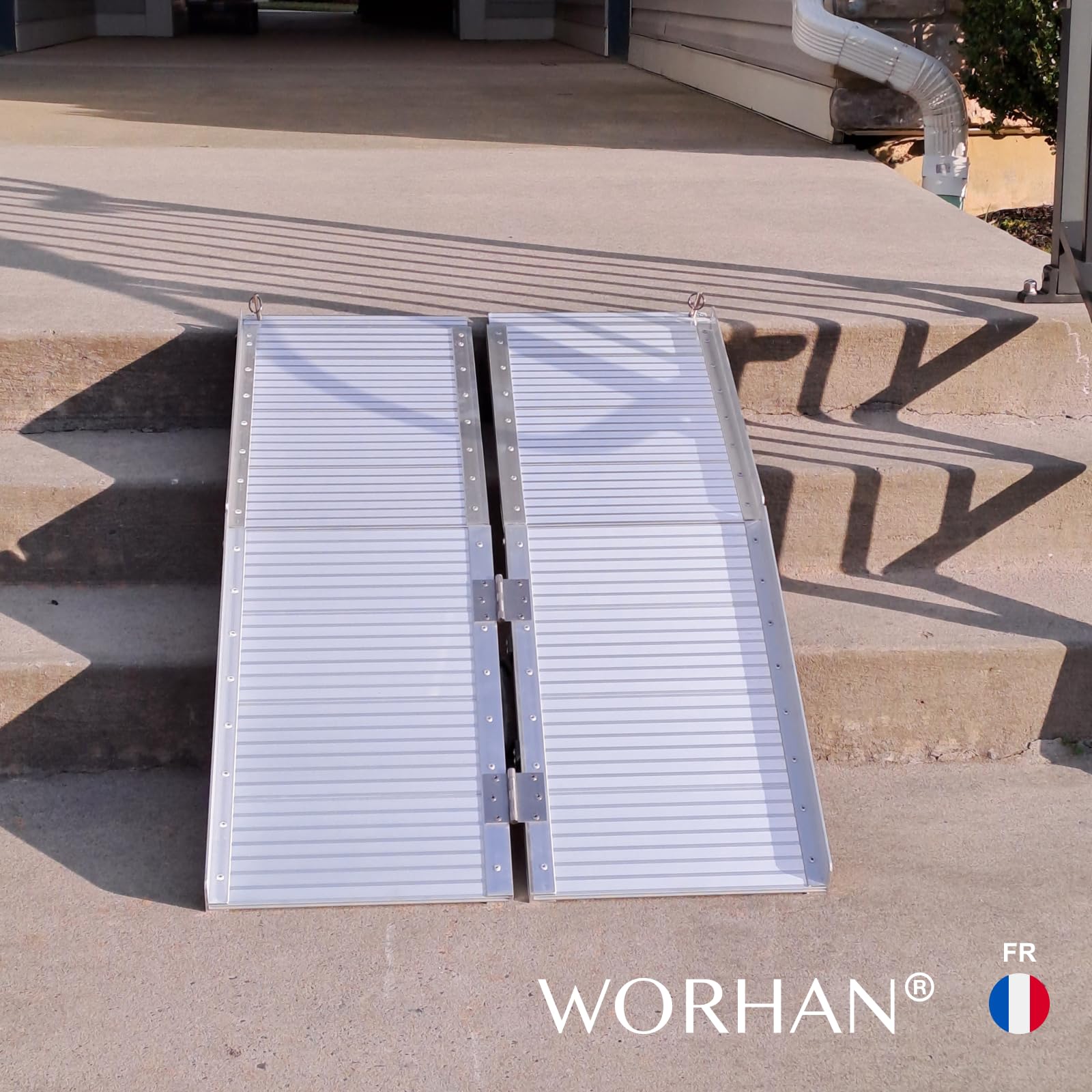 WORHAN 1.22m Rampe Alu Pliable Valise Aluminium Pour Fauteuil Roulant Chargement Scooter Plate-Forme NEUF R4