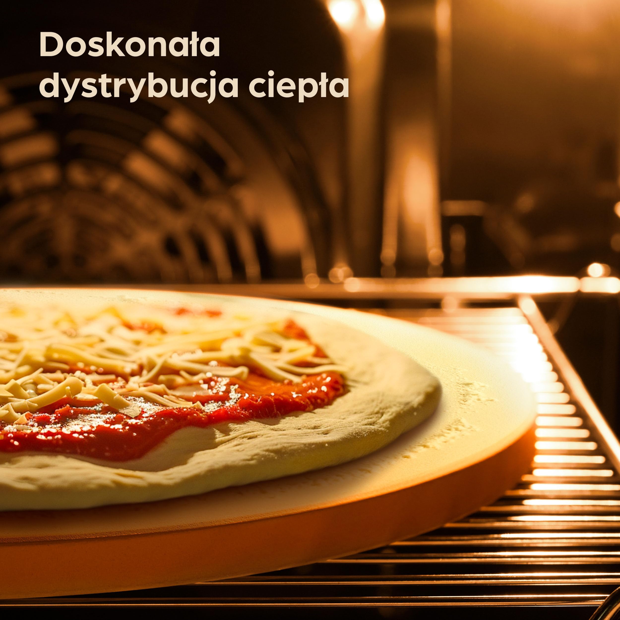 Kamień do Pizzy do Piekarnika Okrągły - 30 cm do Grilla Gazowego i Piekarnika - Do chrupiącego spodu - Kamienna płyta wykonana z kordierytu do 900 °C - Zatrzymująca ciepło