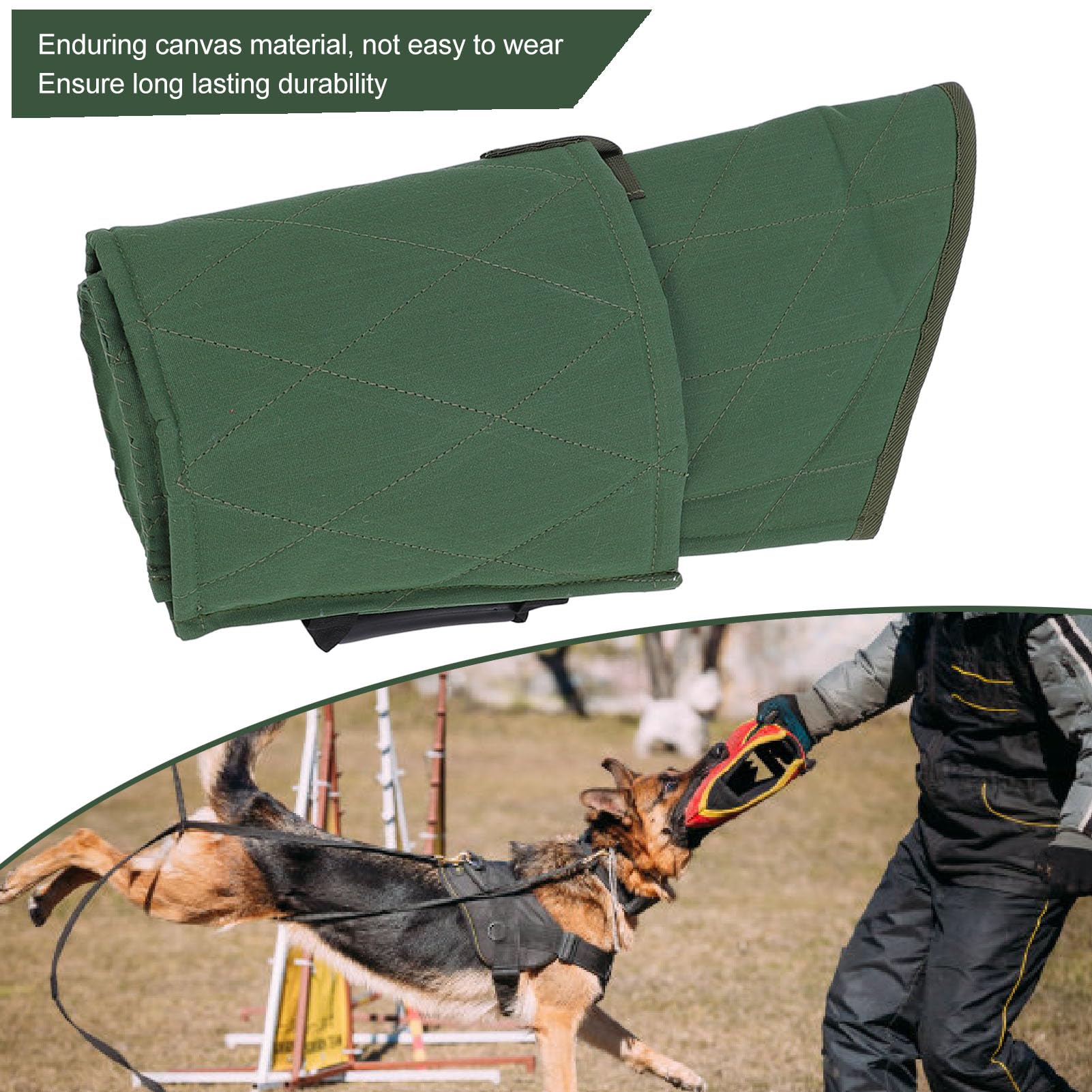 Fockety Manga de Mordedura de Perros, Juguete de Almohada, Protección contra la Protección del Brazo Set de Entrenamiento de Mordedura de Perros, Juguete de Remolcador de Perros (Verde)