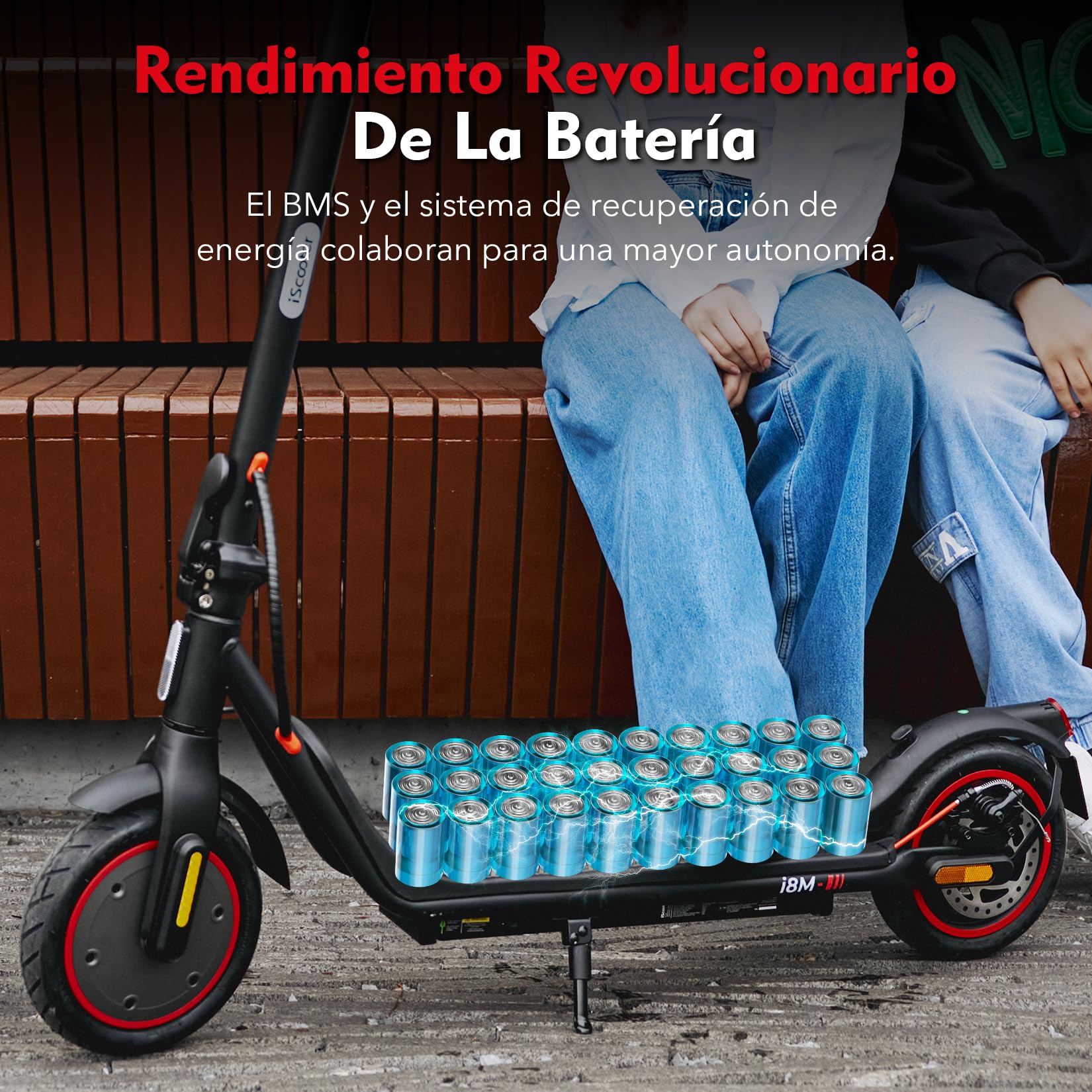 iScooter 8.5" Patinete Eléctrico Adultos Homologado DGT, 350W Motor, Autonomía De 20-25 KM, Máxima 25KM/H, Bocina, Timbre, Intermitentes, App, Frenado Doble, Plegable, Carga 120 KG, 13 KG