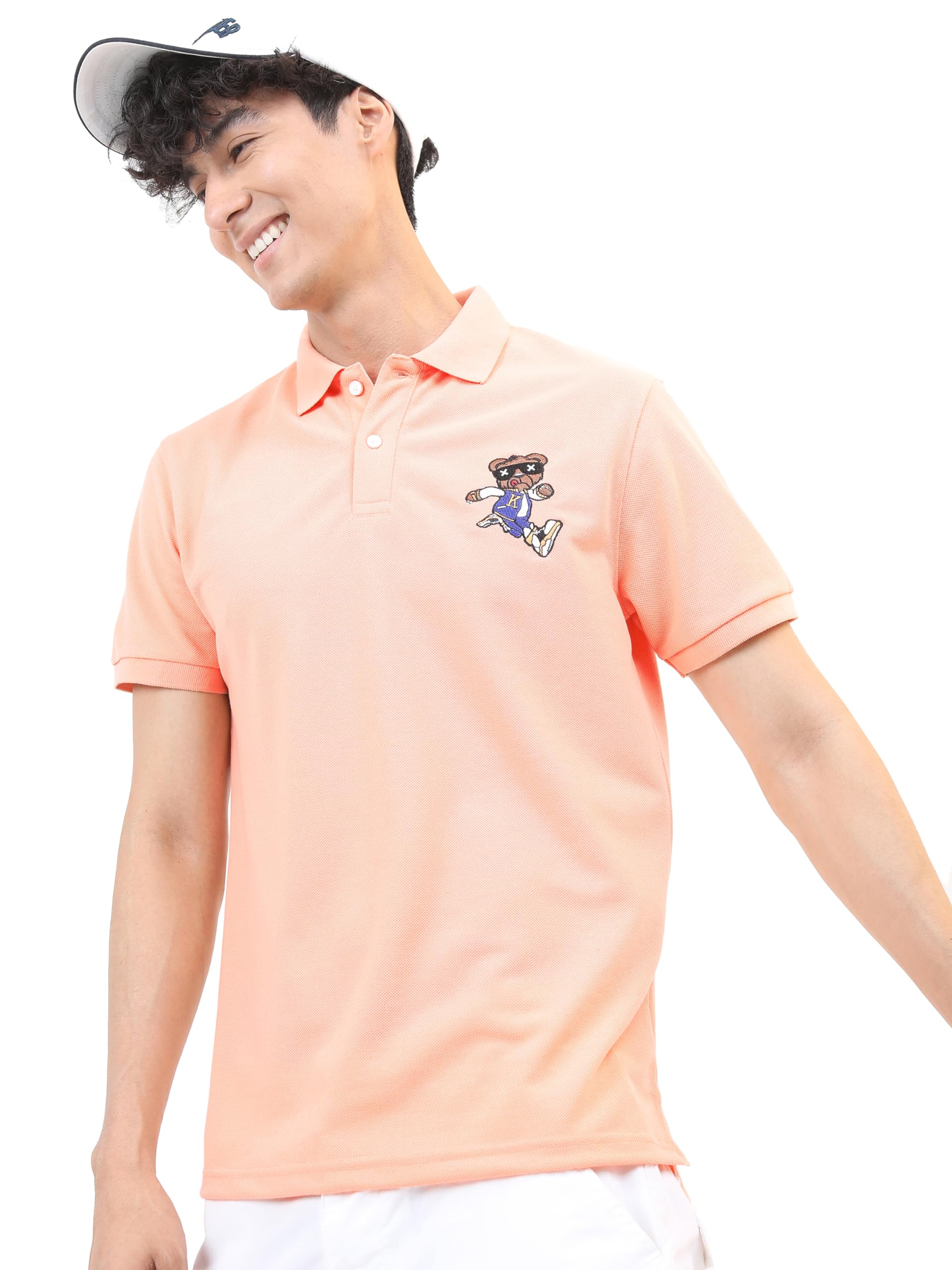 Ketch Men's Polyester Slim Fit Half Sleeve T-Shirt in neutral