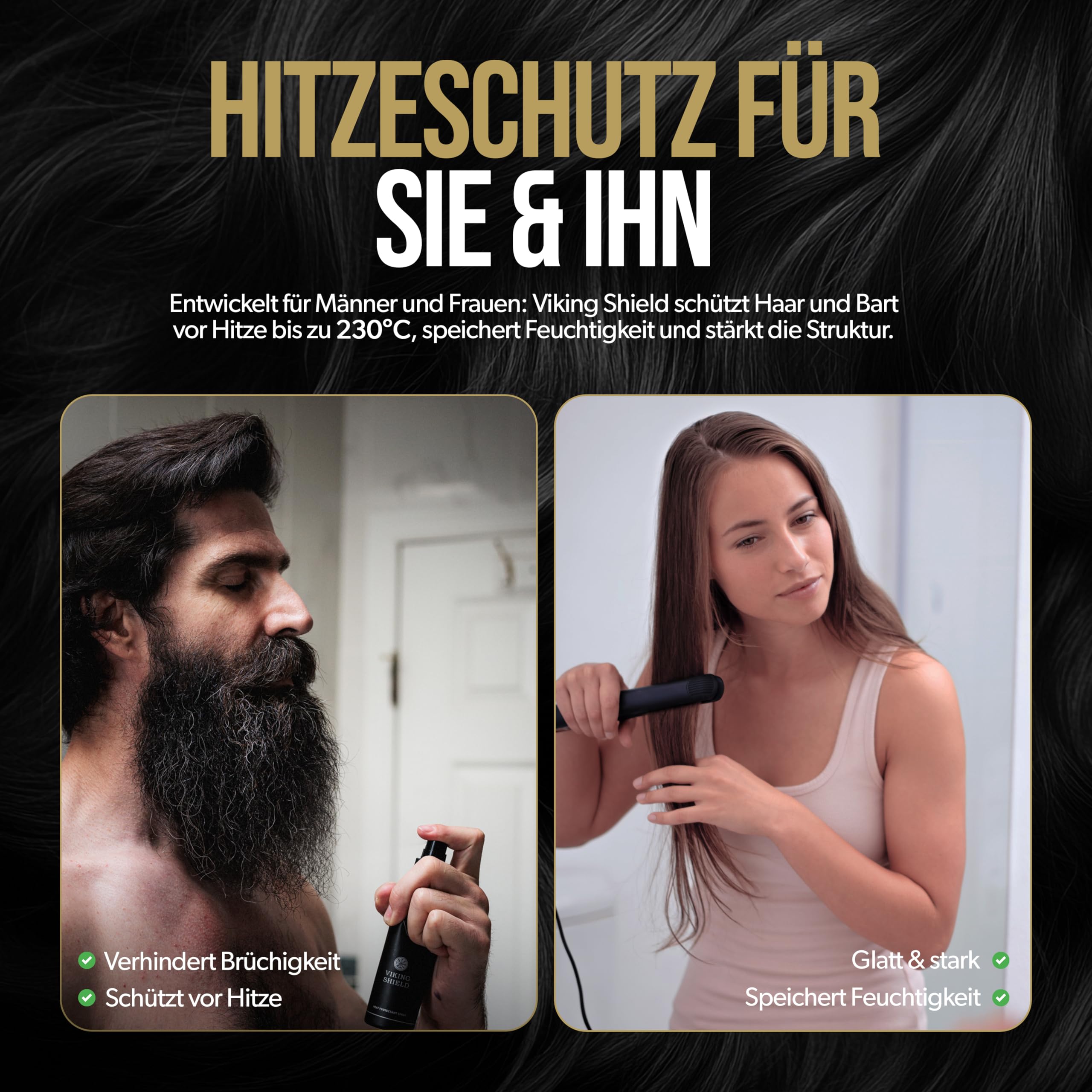 The Beard Struggle Hitzeschutzspray für Bart & Haar – Arganöl Spray schützt bis 230 °C – Bartpflege & Styling für Männer 120 ml