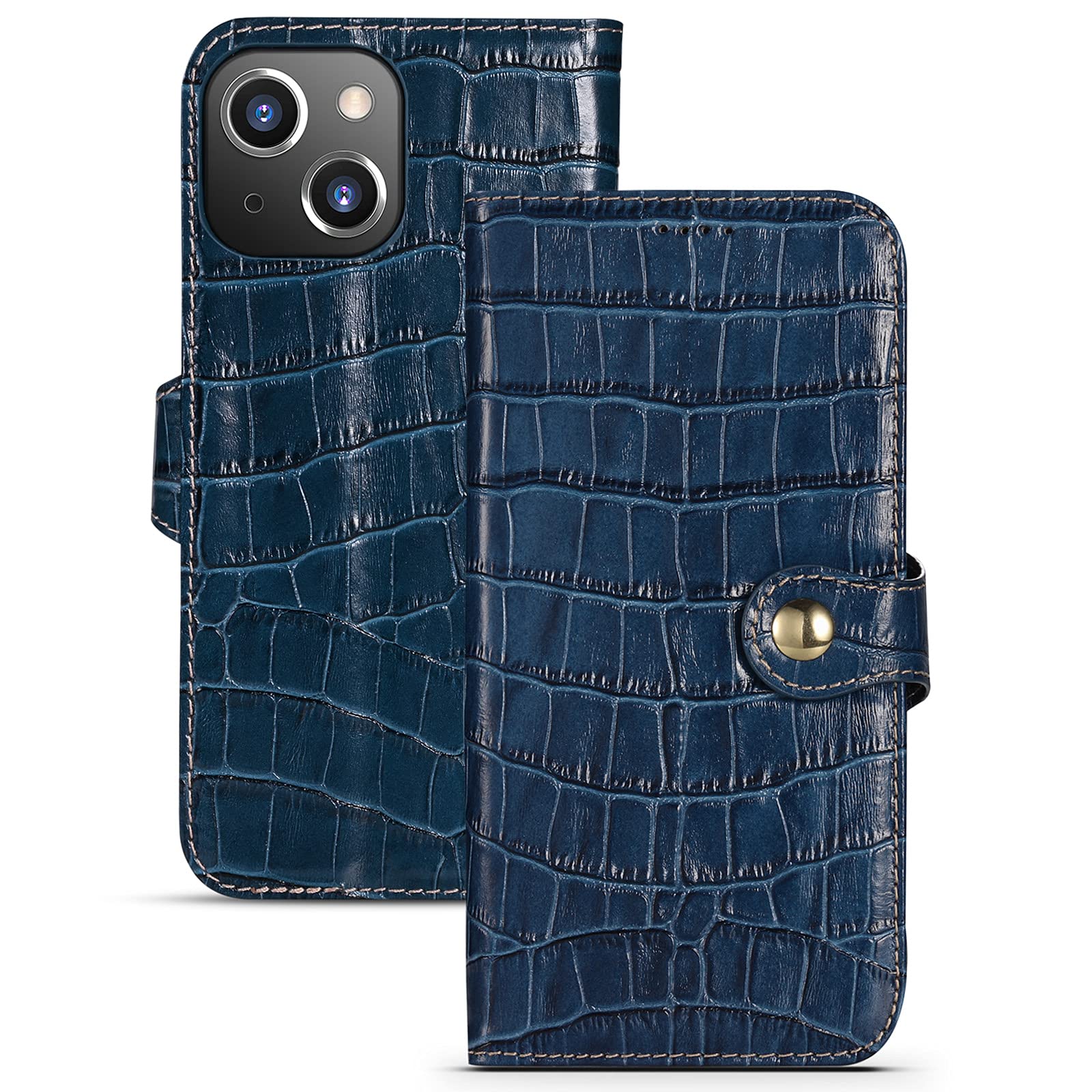 iPhone13 （6.１インチ）手帳型 Amazon.co.jp: iPhone 13 ケース 6.1インチ用 クロコ型押し 本革