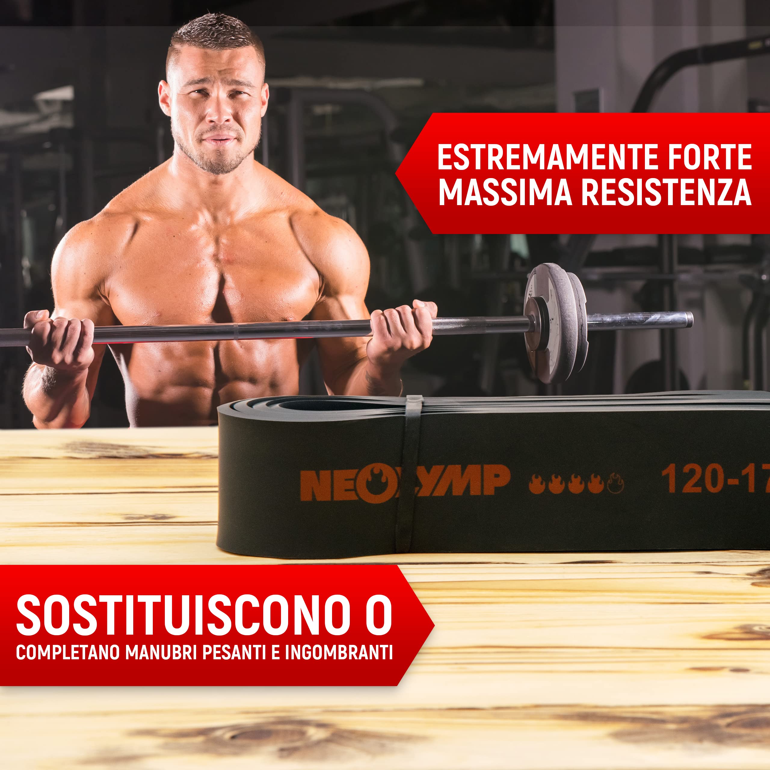 NEOLYMP Elastici fitness in gomma naturale – elastico fitness fasce elastiche fitness bande elastiche fitness elastici palestra