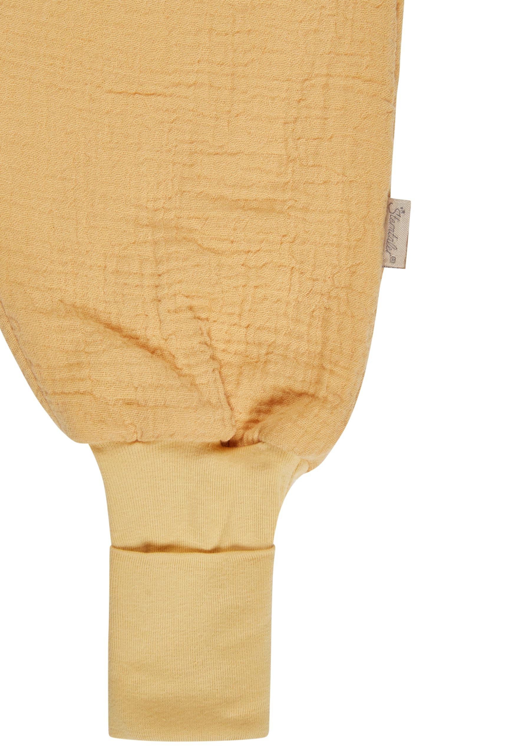 Sterntaler Schlafsack mit Beinen 92/98 Giraffe & Löwe – Musselin, Feinfrottee-Futter – Stulpen an Beinen – Zwei-Wege-Reißverschluss für einfaches Wickeln - 1,00 TOG – Baby Kleinkind Schlafsack, ocker