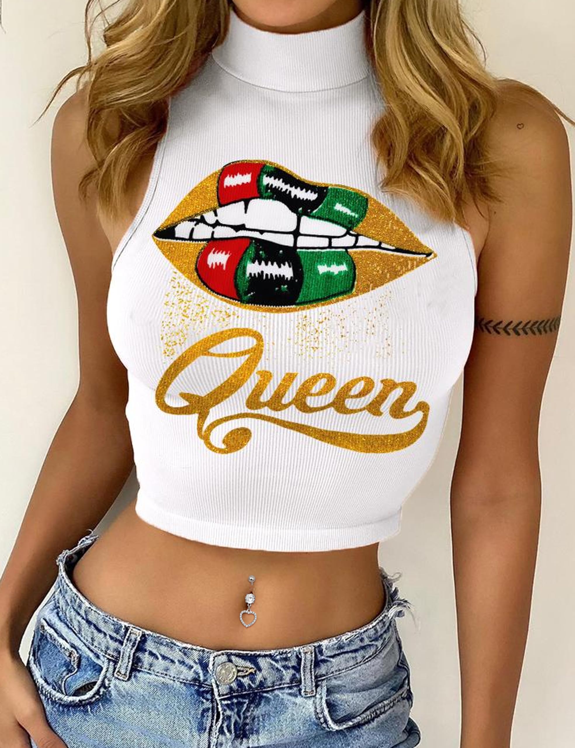 YADOCA 14G 9 Piezas Piercing Ombligo Acero Quirúrgico Plata/Oro CZ Clicker Colgante Anillo