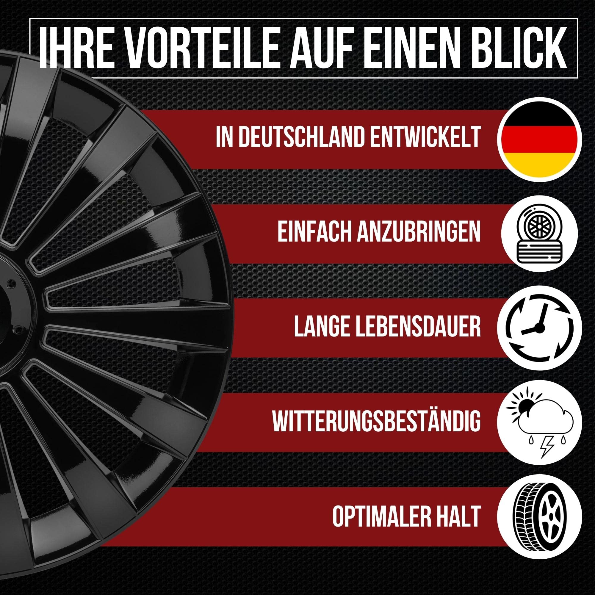 Albrecht 16 Pouces Argent/Noir Enjoliveurs Pour Jantes En | FindTheDeal