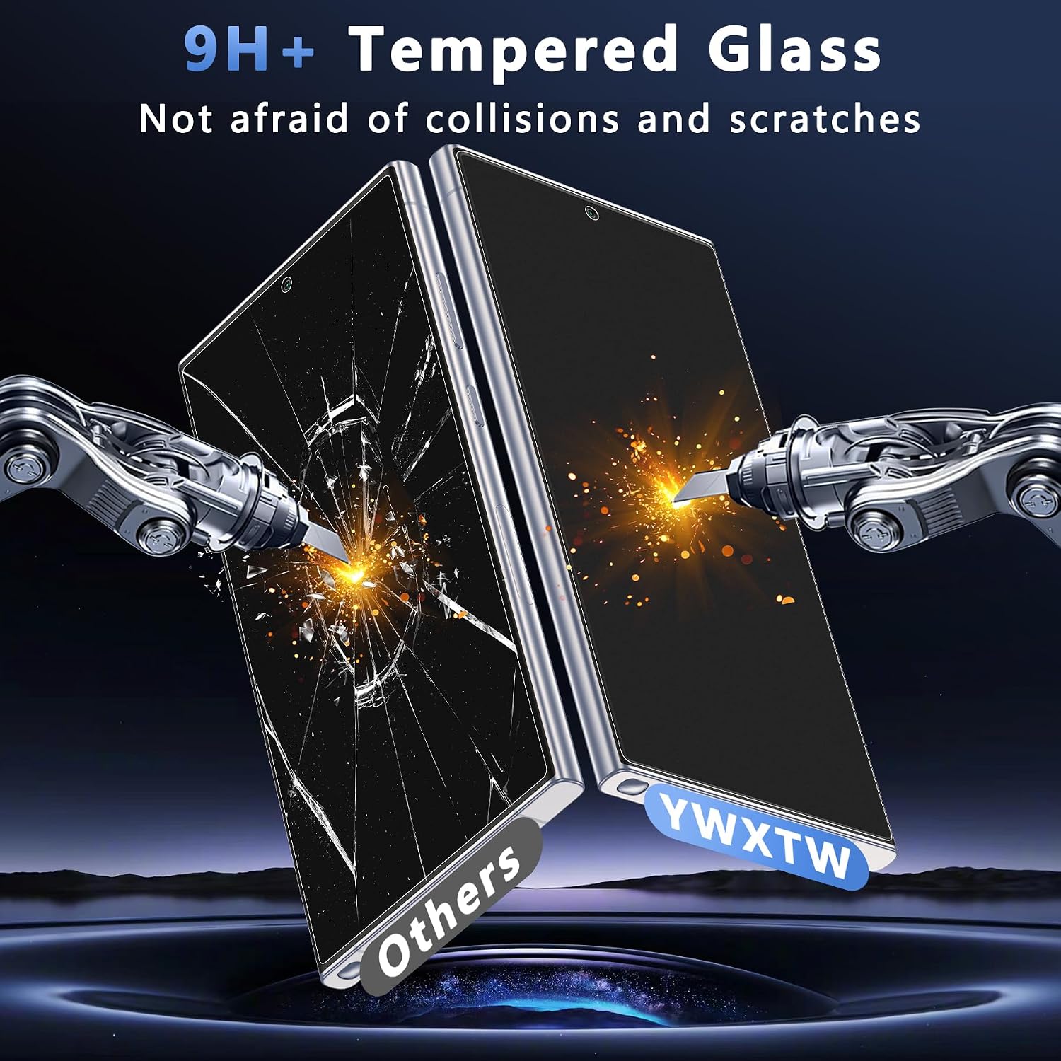 YWXTW 2 Pack Matte Screen Protector for Samsung Galaxy S24 Ultra + 1 Set Camera Lens Protector, [Smooth as Silk] [Fingerprint Unlocking] Anti Glare Anti Fingerprint Tempered Glass Screen Protector, Bubble Free