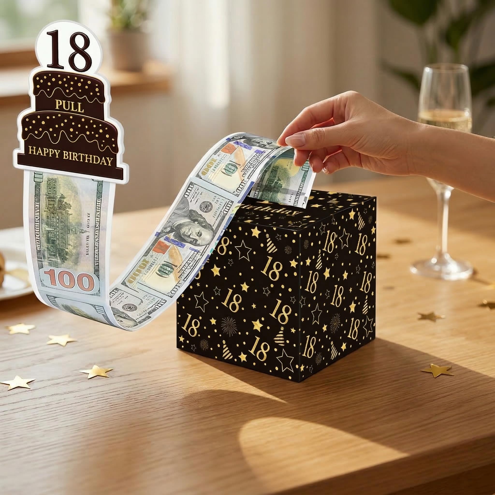 Hucha De 18 Cumpleaños Caja De Regalo Para Dinero En Efectivo, Caja De Regalo Extraíble Con Efecto Sorpresa, Presentación De Dinero Divertida