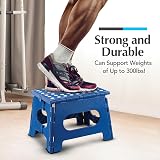 Handy Laundry Marchepied pliable de 22,9 cm, bleu, antidérapant, peut supporter 136 kg - 4