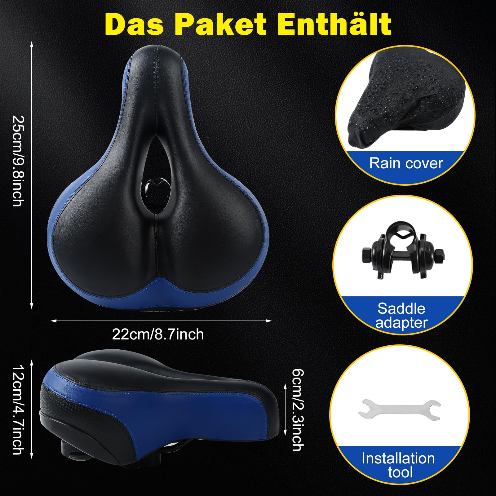Sella da Bici Ultra Confortevole, Sella da Bicicletta Gel Ergonomica con Ammortizzatore a Doppio Molla per Bicicletta MTB Bici da Montagna | Leroy Merlin
