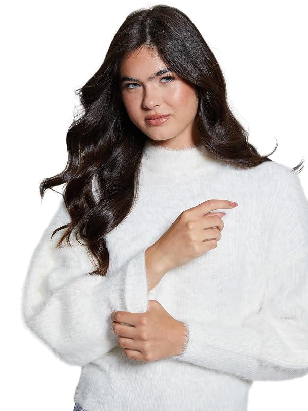Guess Womens Long Sleeve Keyla Sweater, Cream White, Medium by GUESS - Used condition - Image 3