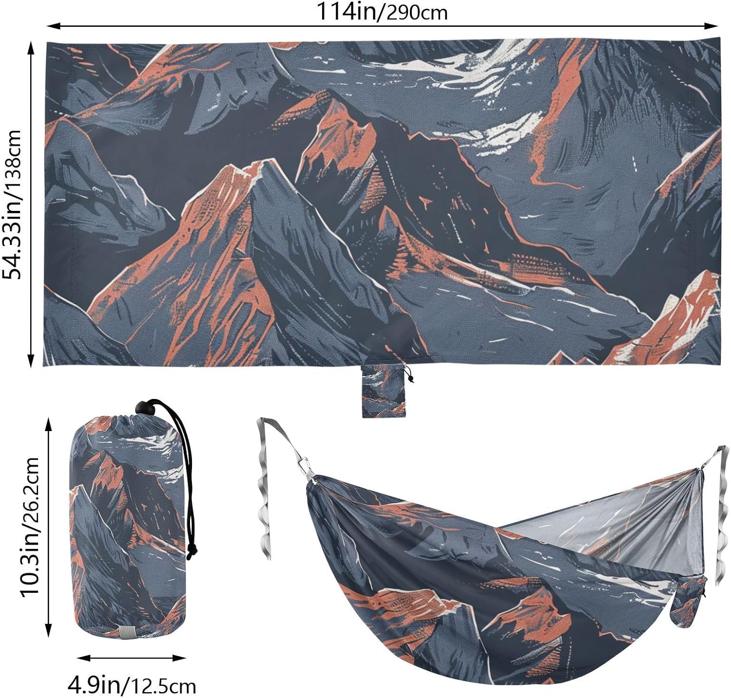 Lapac Safari Mountain Design Hammocks for Camping Indoor Hammock for Patio Backyard Lounge Base