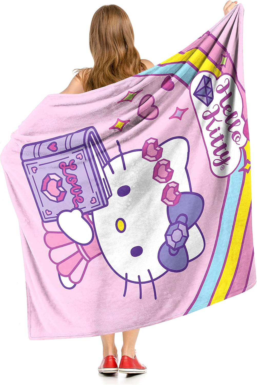 Northwest Hello Kitty Silk Touch Throw Blanket, 50" x 60", Fairytale Romance