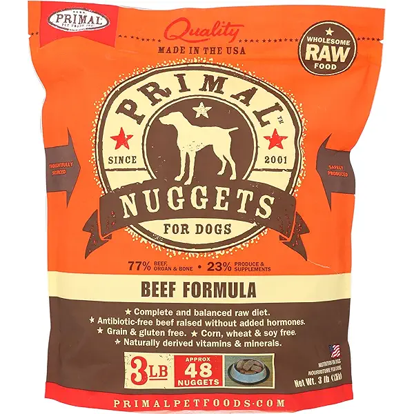 PRIMAL PET FOODS 850001 Canine Beef Nuggets, 3-Pound 1