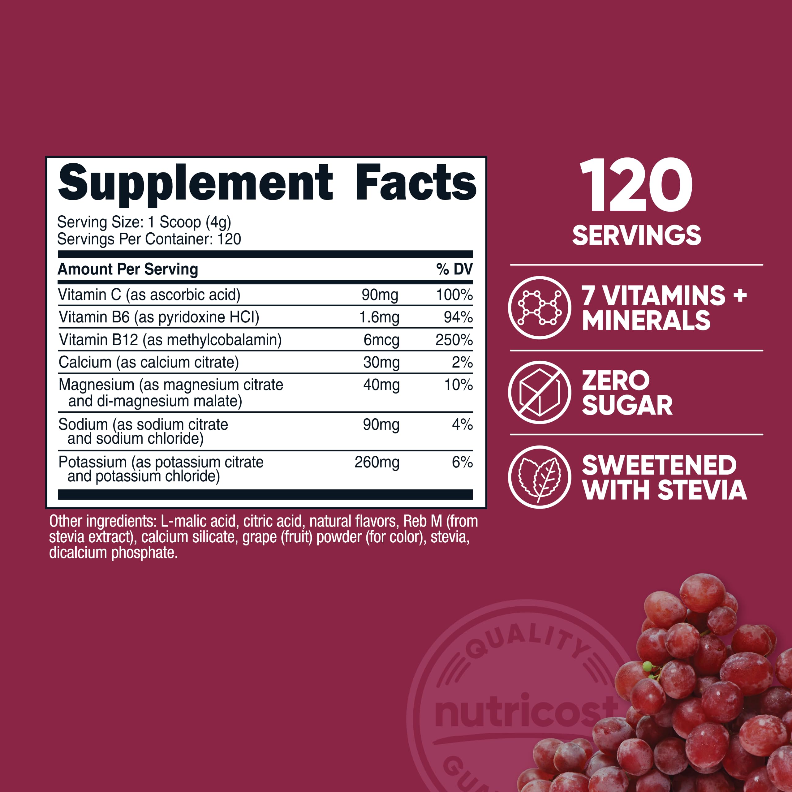 Nutricost Electrolyte Complex Powder (120 Servings, Grape) — Amazon image 2