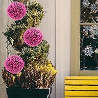 Vista 9 de MAGICLULU Bolas de topiario artificiales para plantas artificiales, bolas decorativas de boj sintético, bola de topiario artificial de 13.8 in