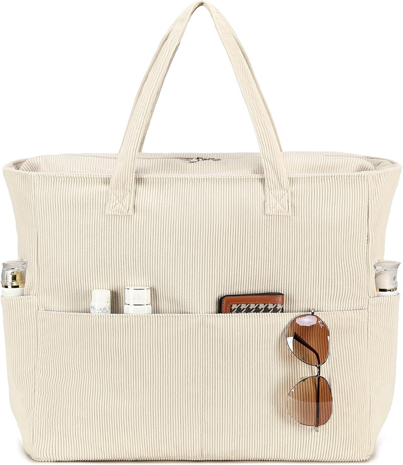 Ledaou grote strandtas met ritssluiting, voor dames, waterdichte schoudertas, draagtas, shopper, ondoordringbaar voor zand, met ritssluiting, zwembad, fitness, familie-reistas, lichtblauw