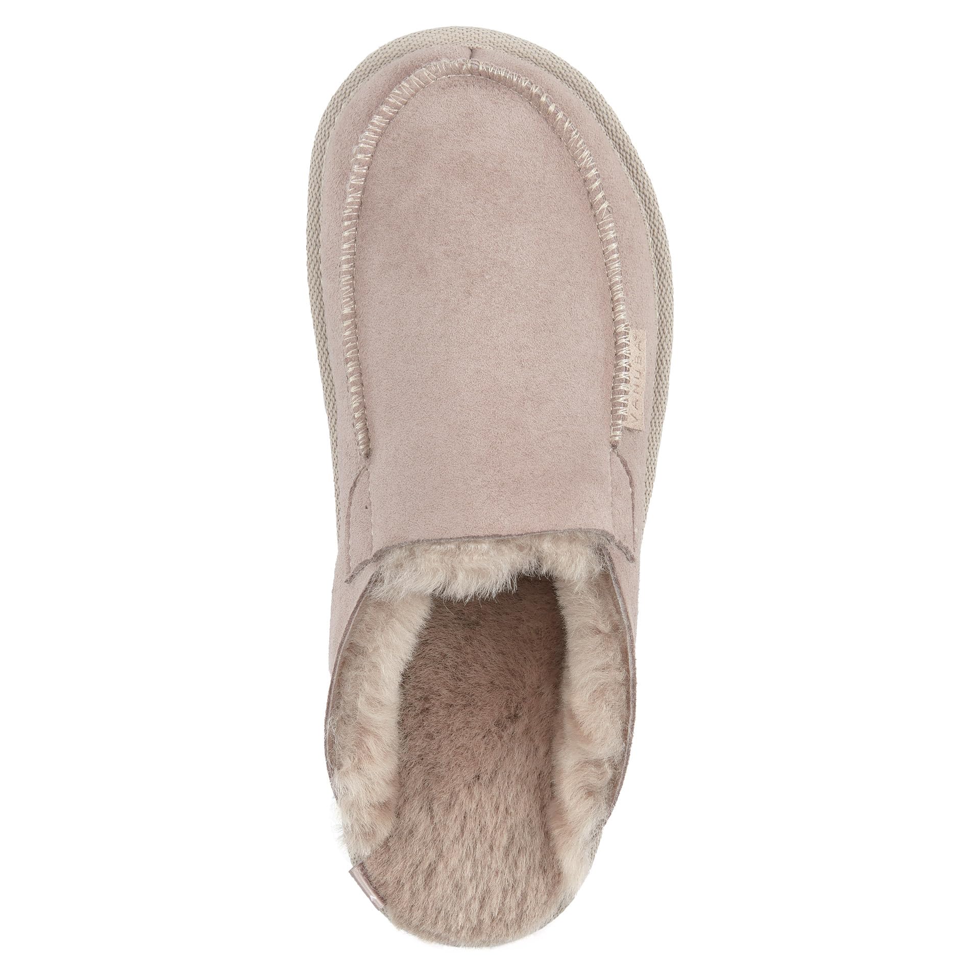 Vanuba Handgemacht Lammfell Warme Hausschuhe Damen Winter Slippers - Hauspantoffeln - Kuschel Pantoffeln Plüsch - Pantoletten Winter - Flache Slippers für Drinnen