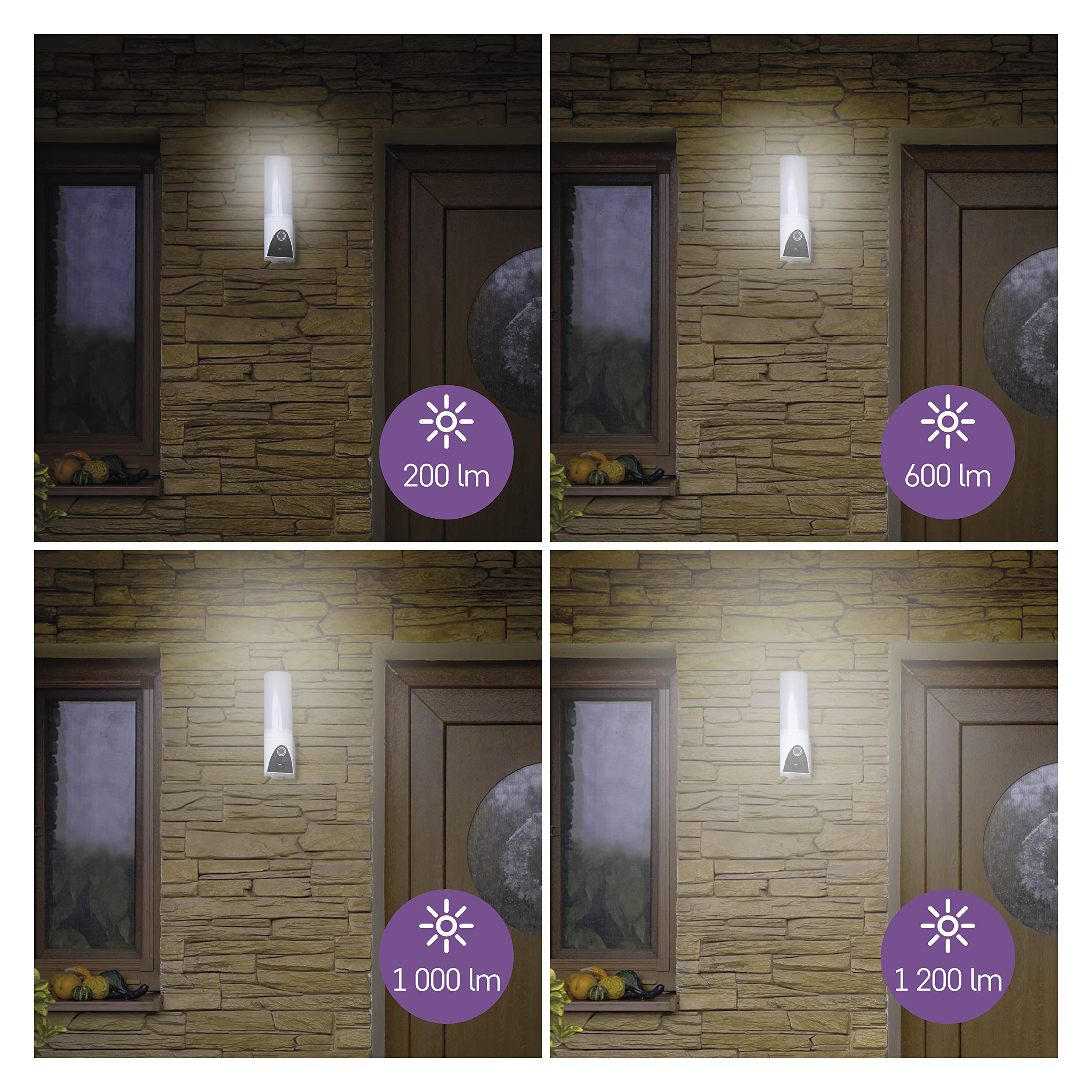 EMOS GoSmart kamera do monitoringu Smart Home Outdoor ze światłem – obracająca się o 3 MP kamera IP z aplikacją – noktowizor i syrena – kompatybilna z Google Assistant i Alexa – wodoszczelna, biała