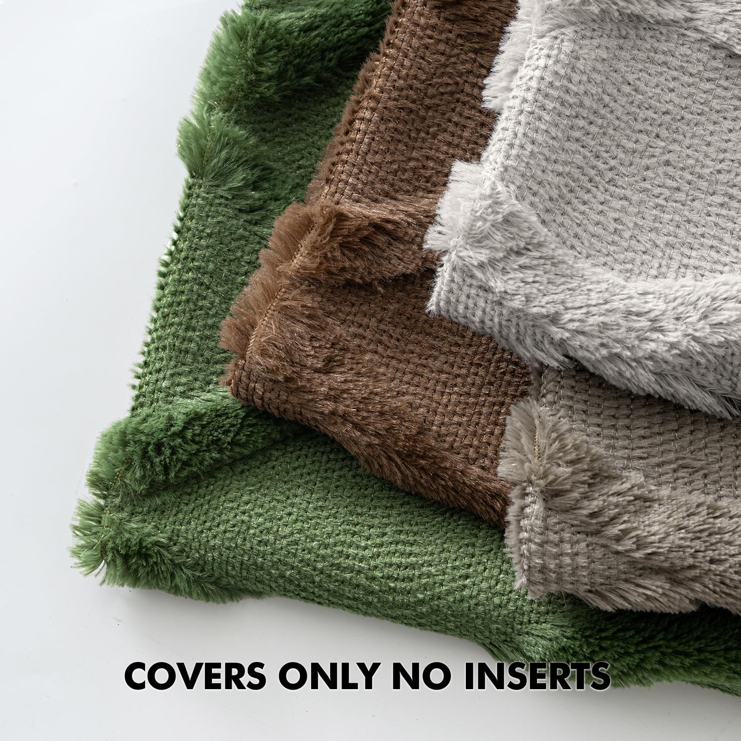 MIULEE Decorative Throw Pillow Covers Dark Grey 18x18 Inch Set of 2, Soft Plush Faux Wool Couch Cushion Covers Farmhouse Throw Pillows for Couch Bed Sofa Living Room - Image 6