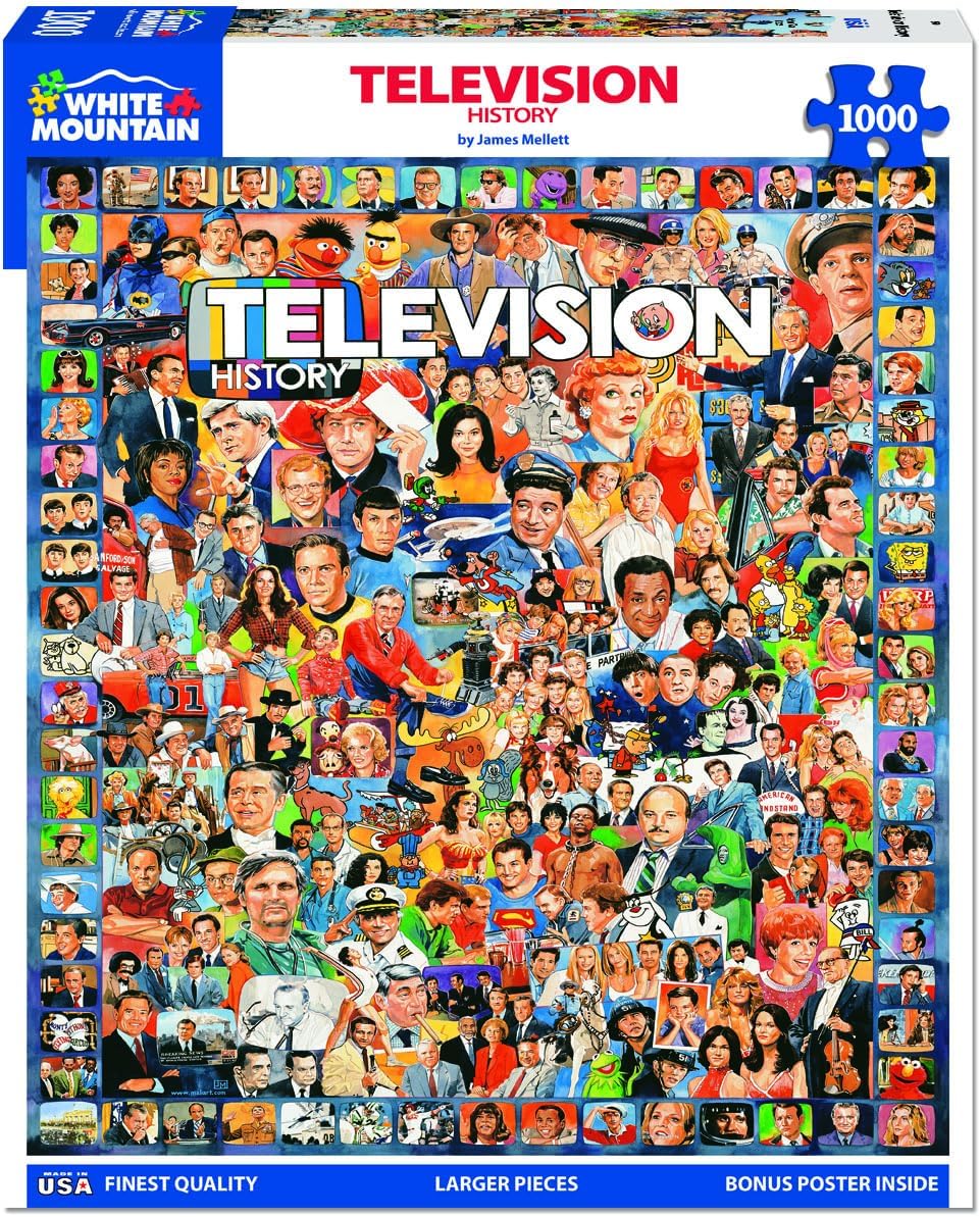 White Mountain Puzzles Television History - 1000 Piece Jigsaw Puzzle