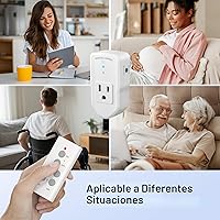 Vista 6 de BN-LINK Interruptor eléctrico de tomacorriente inalámbrico de control remoto para luces, ventiladores, luces navideñas, pequeños electrodomésticos