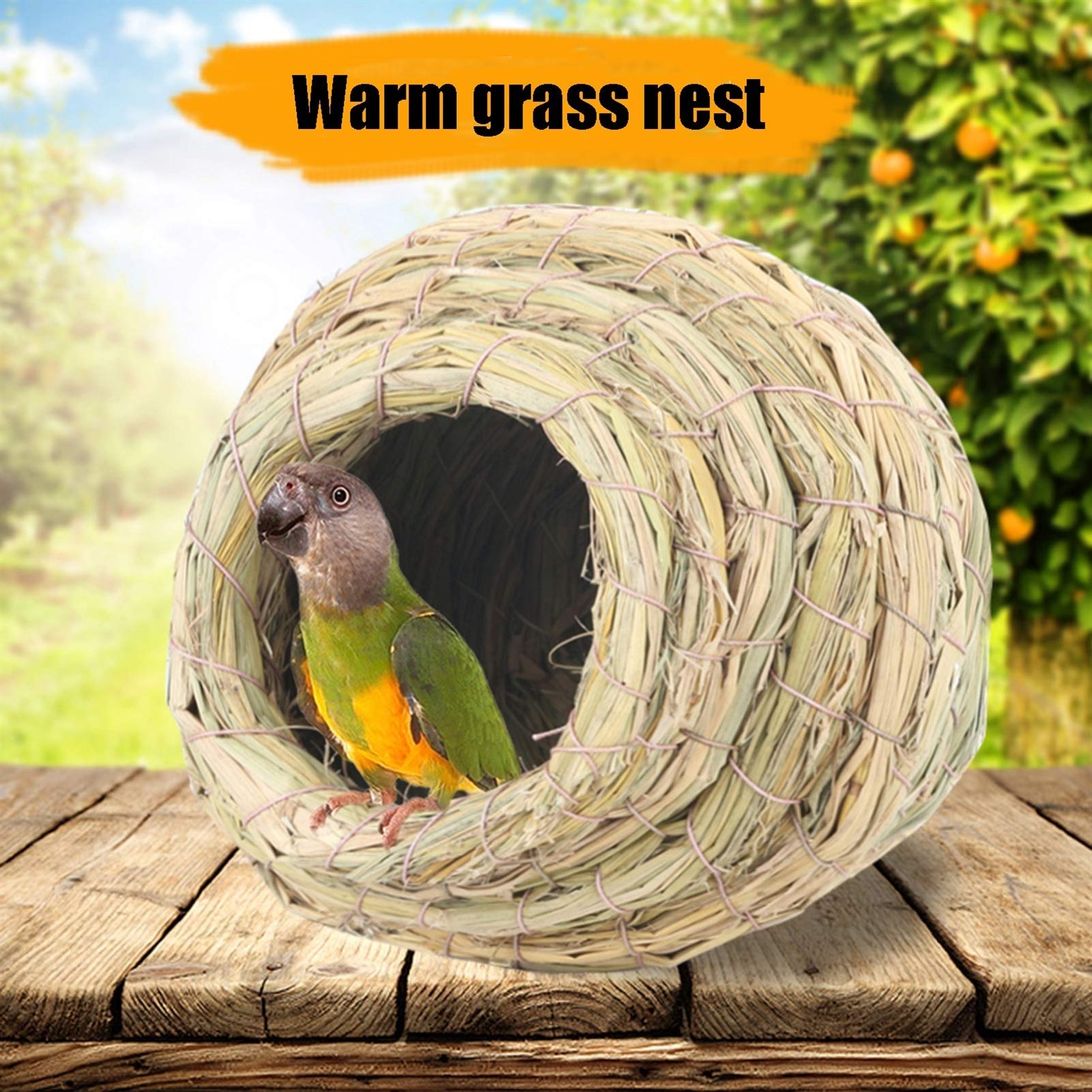 Casa para pájaros Nido de pájaros de Algas Marinas, casa para pájaros en Reposo para Mascotas, Cueva de cría, 4 Piezas (tamaño: 12-14 cm)