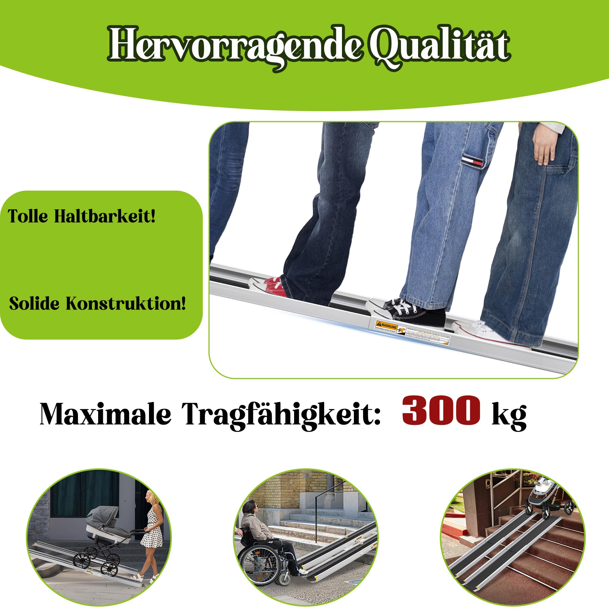 XMTECH Rampa telescópica de aluminio con revestimiento antideslizante y bolsa de almacenamiento, rampa de carga ajustable con 300 kg, para escaleras, obstáculos, casa, pasos