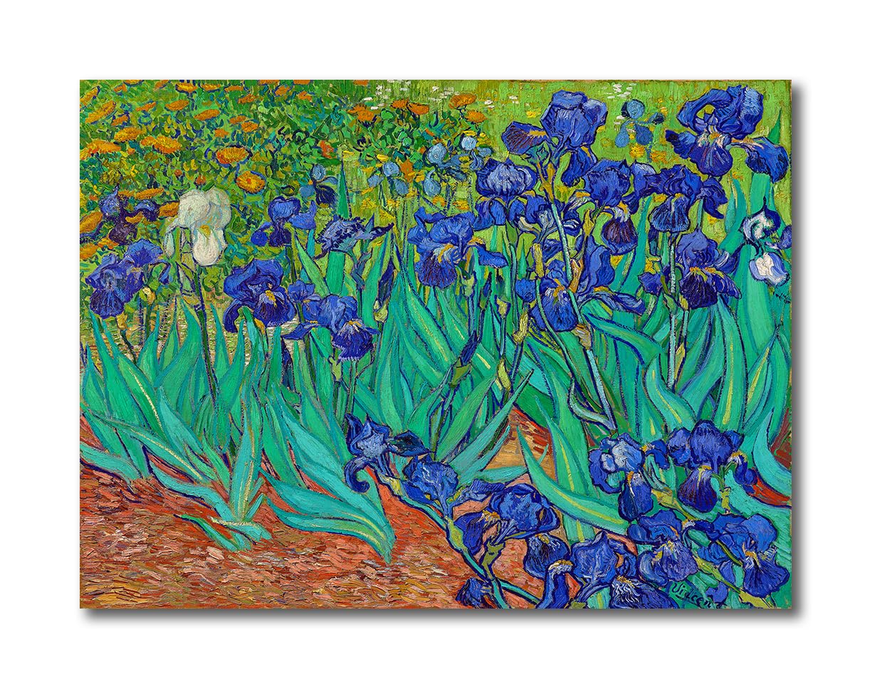 Sikhash Vincent van Gogh Canvas Paintings Irises Modern Art | Famous Artist Paintings Wall Décor for Luxury Homes | 12x9 Inches Unframed