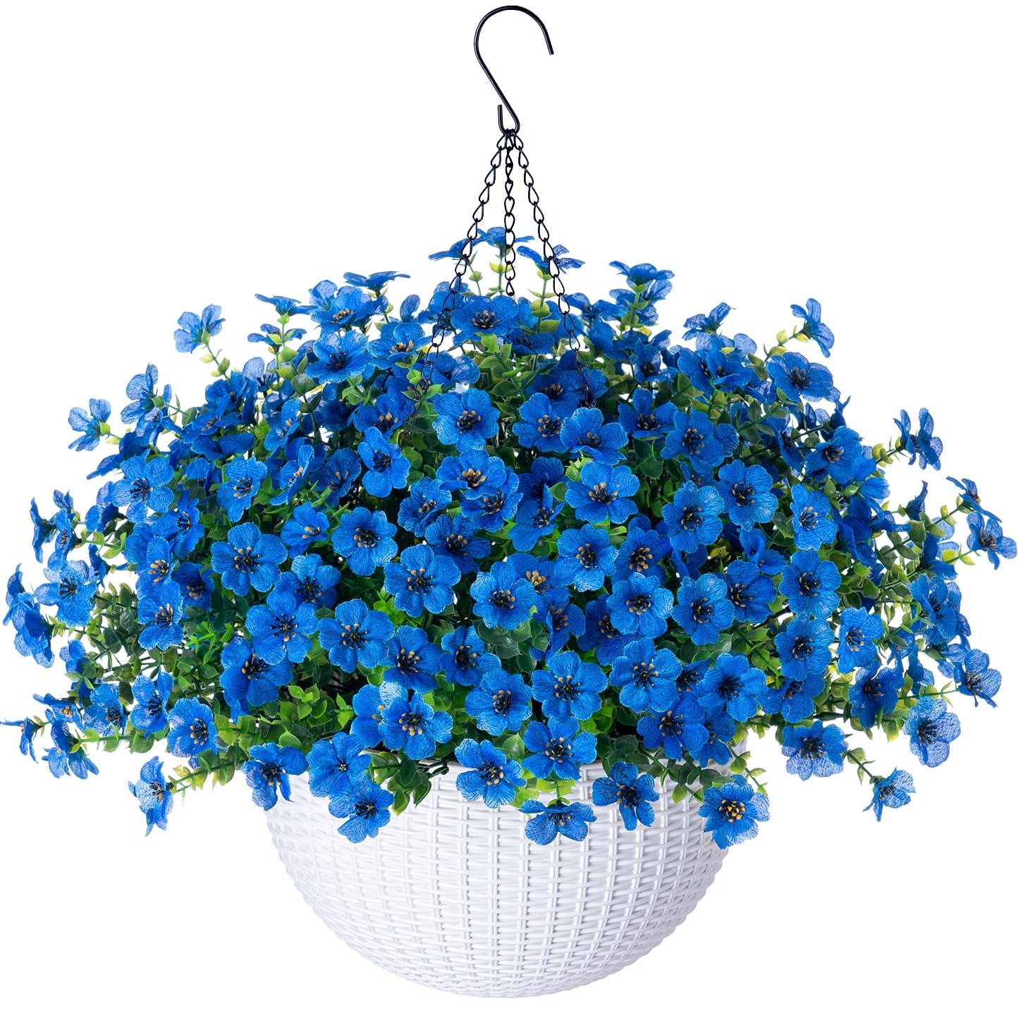 HyeFlora Blue Daisy Hanging Basket