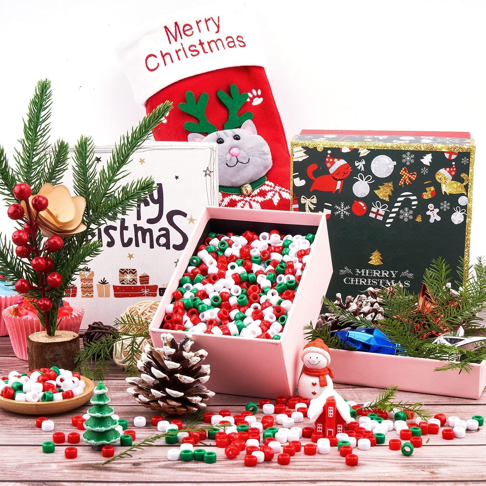Set de abalorios navideños de 4160 piezas diseñado para un kit de * de joyas con cuentas acrílicas y dijes * para crear pulseras festivas y decoraciones de coronas navideñas con cuentas de cristal Set de abalorios navideños de 4160 piezas diseñado para un kit de * de joyas con cuentas acrílicas y dijes * para crear pulseras festivas y decoraciones de coronas navideñas con cuentas de cristal