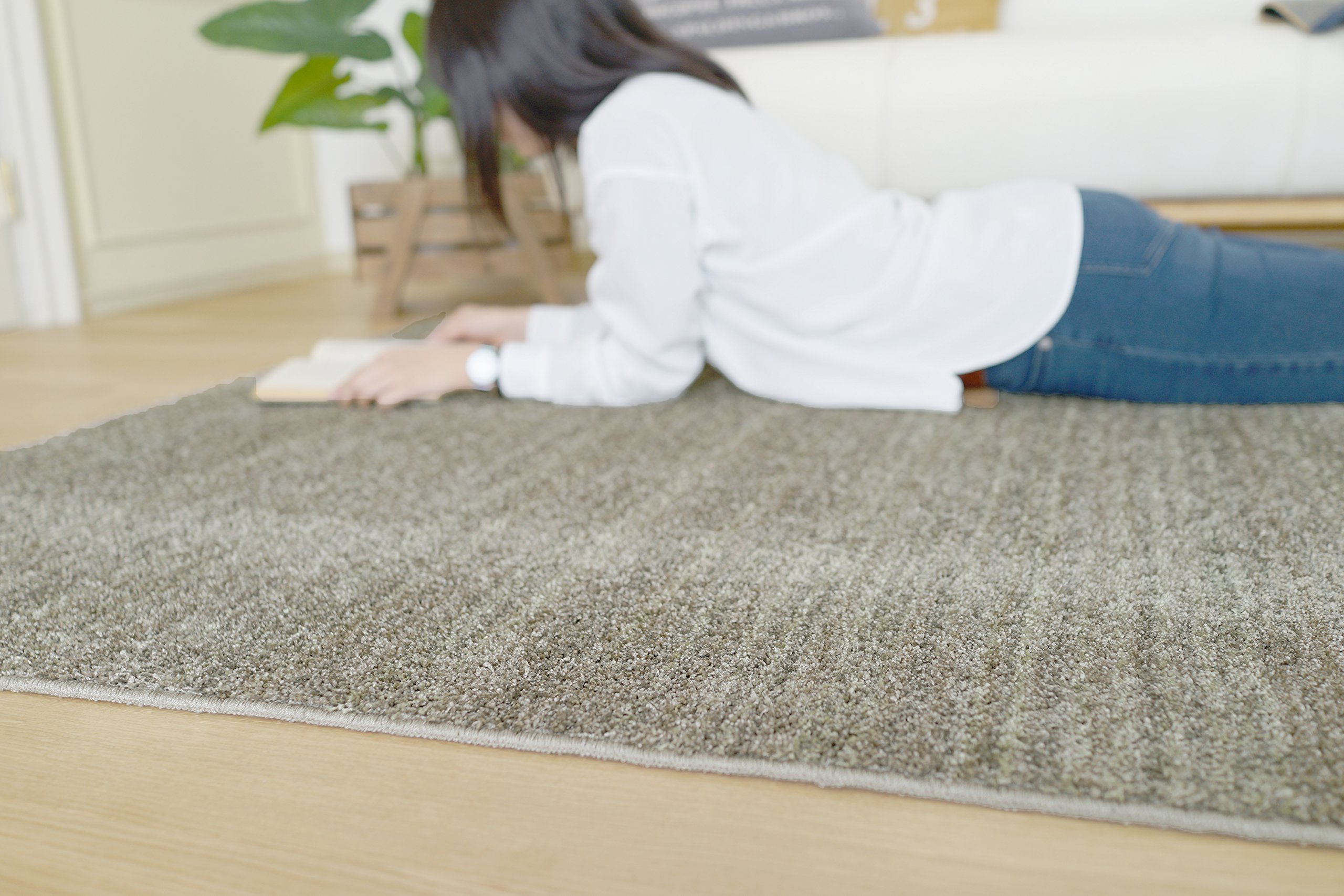 Amazon｜スミノエ(Suminoe) ラグ グレージュ 200×200cm 防炎 防ダニ