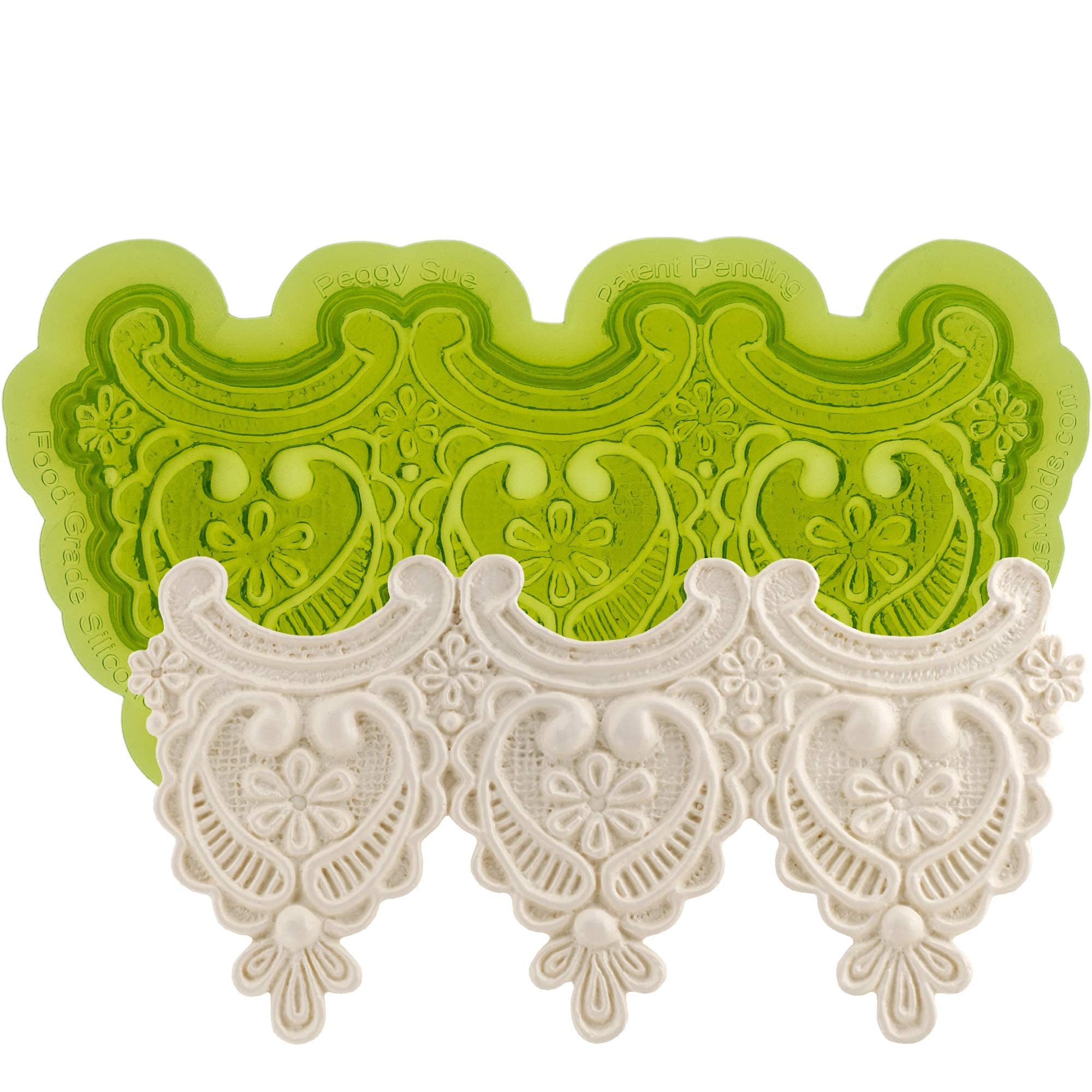 Marvelous MoldsSilicone Lace Mold | Peggy Sue | for Cake Decorating with Fondant, Gum Paste and More