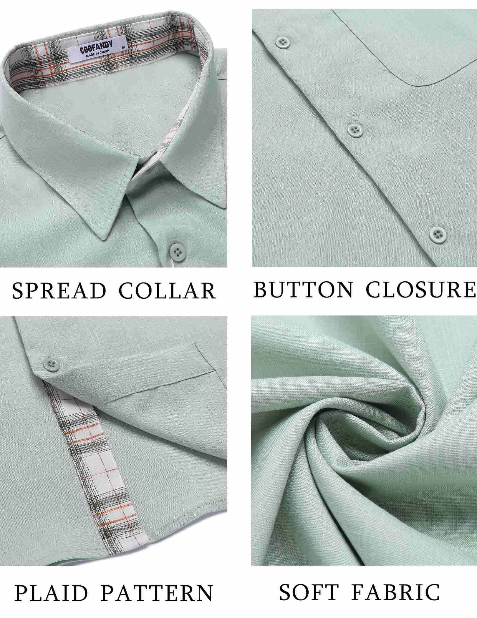 COOFANDY Camicie da uomo con bottoni, a maniche corte, casual, estive, da spiaggia, vacanze, matrimoni, con tasca