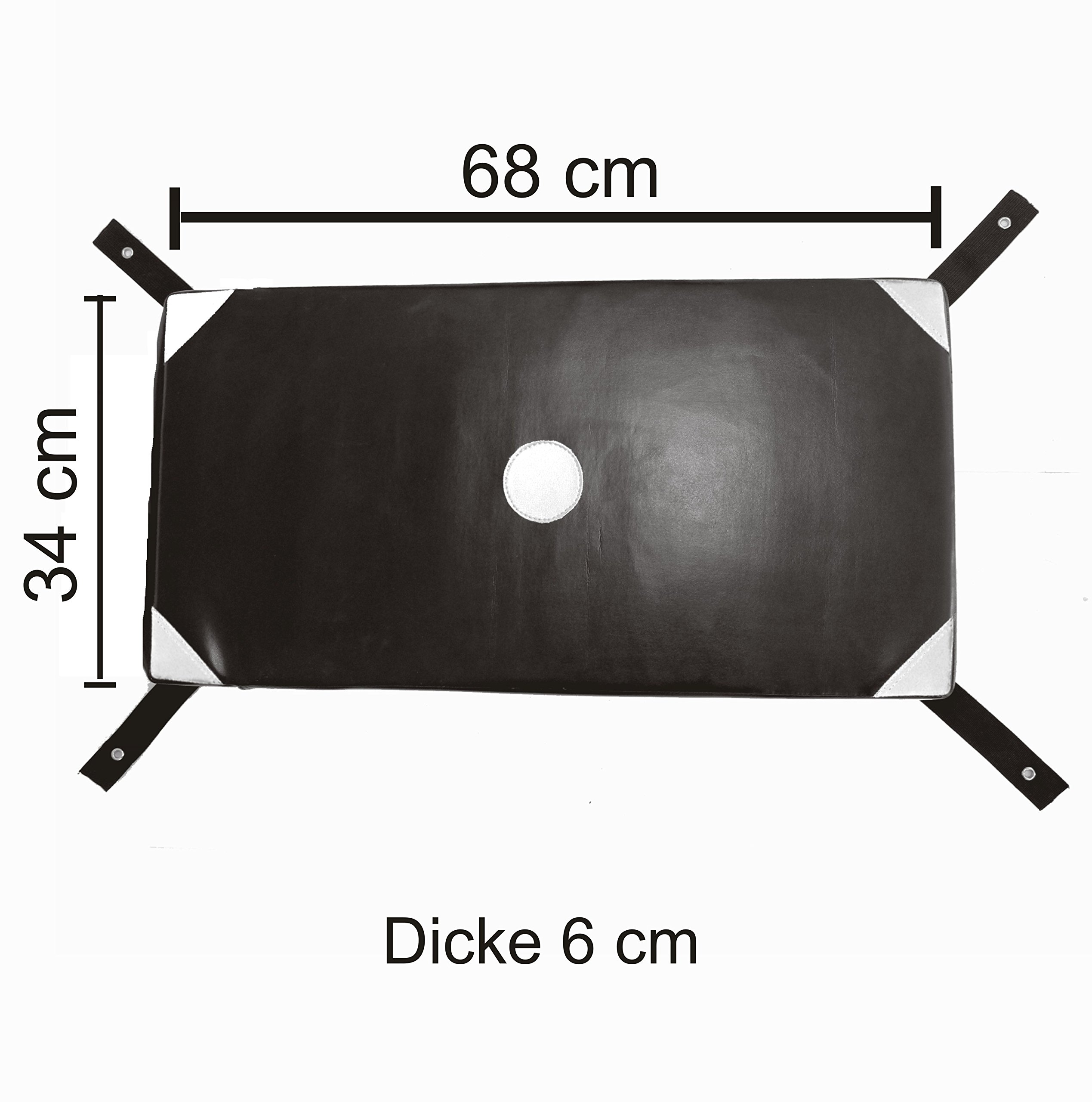 BAY WALL Catcher Wandschlagpolster 68 x 34 cm Gross schwarz weiß Modell 2017 Leder PU Sport Makiwara aus Kunstleder Wand Wandmontage Schlagpolster Schlagkissen, Sandsack, Boxsack,