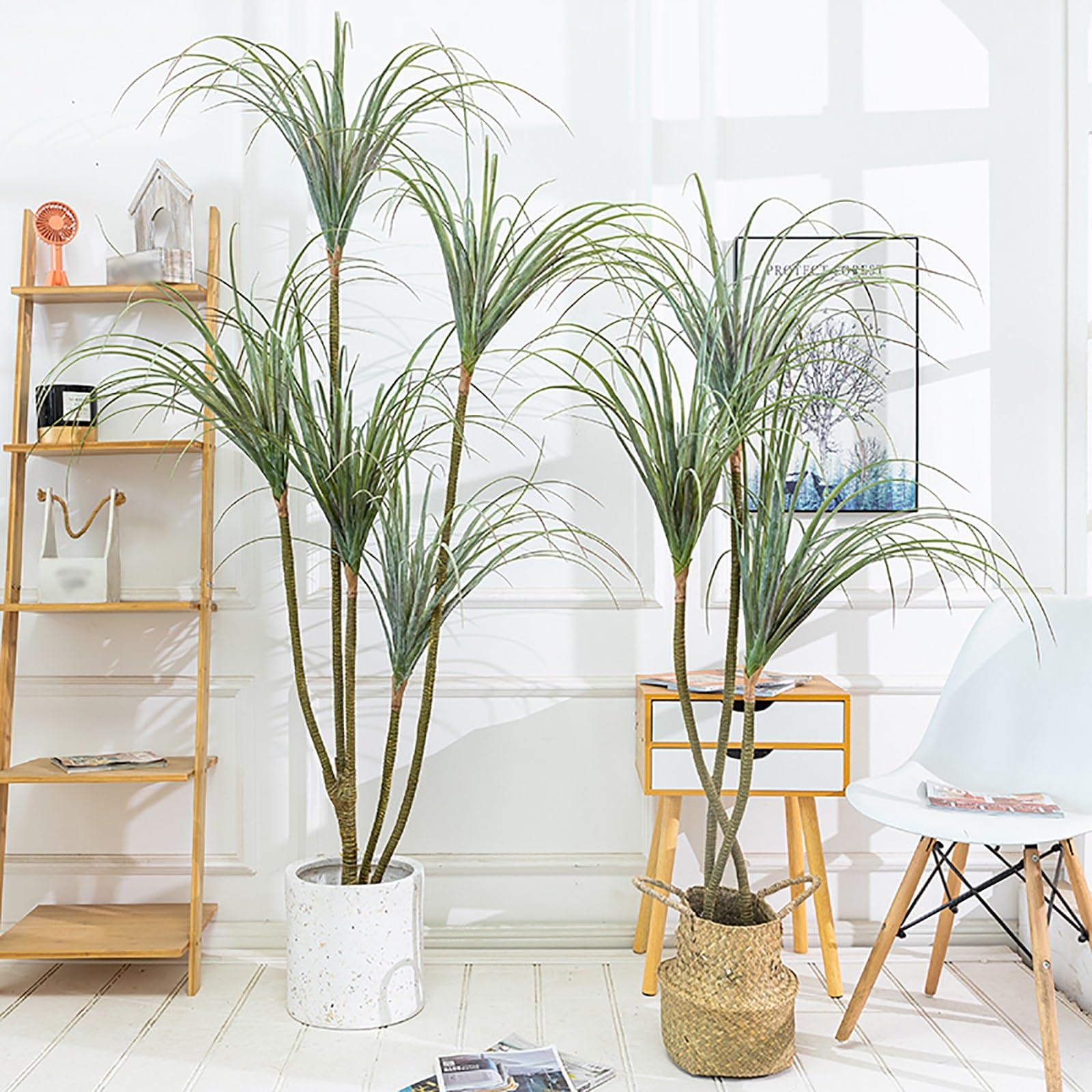 Amazon.de: Knstliche Pflanzen Kunstpflanzen Faux Pflanze Boden, Natural  Trees Fake Schachtelhalm Eisen Pflanze mit geflochtenem Korb Pflanzgef &  ...