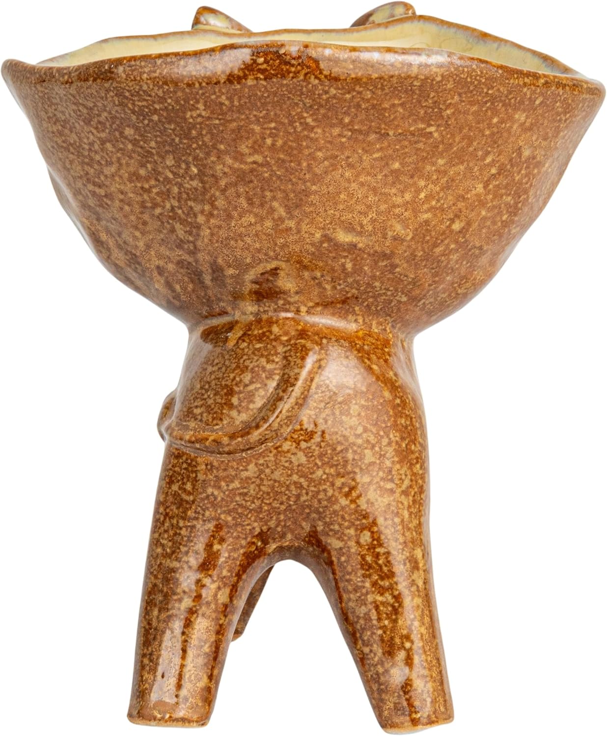 Creative Co-Op Rustic Stoneware Donkey Bowl, Brown