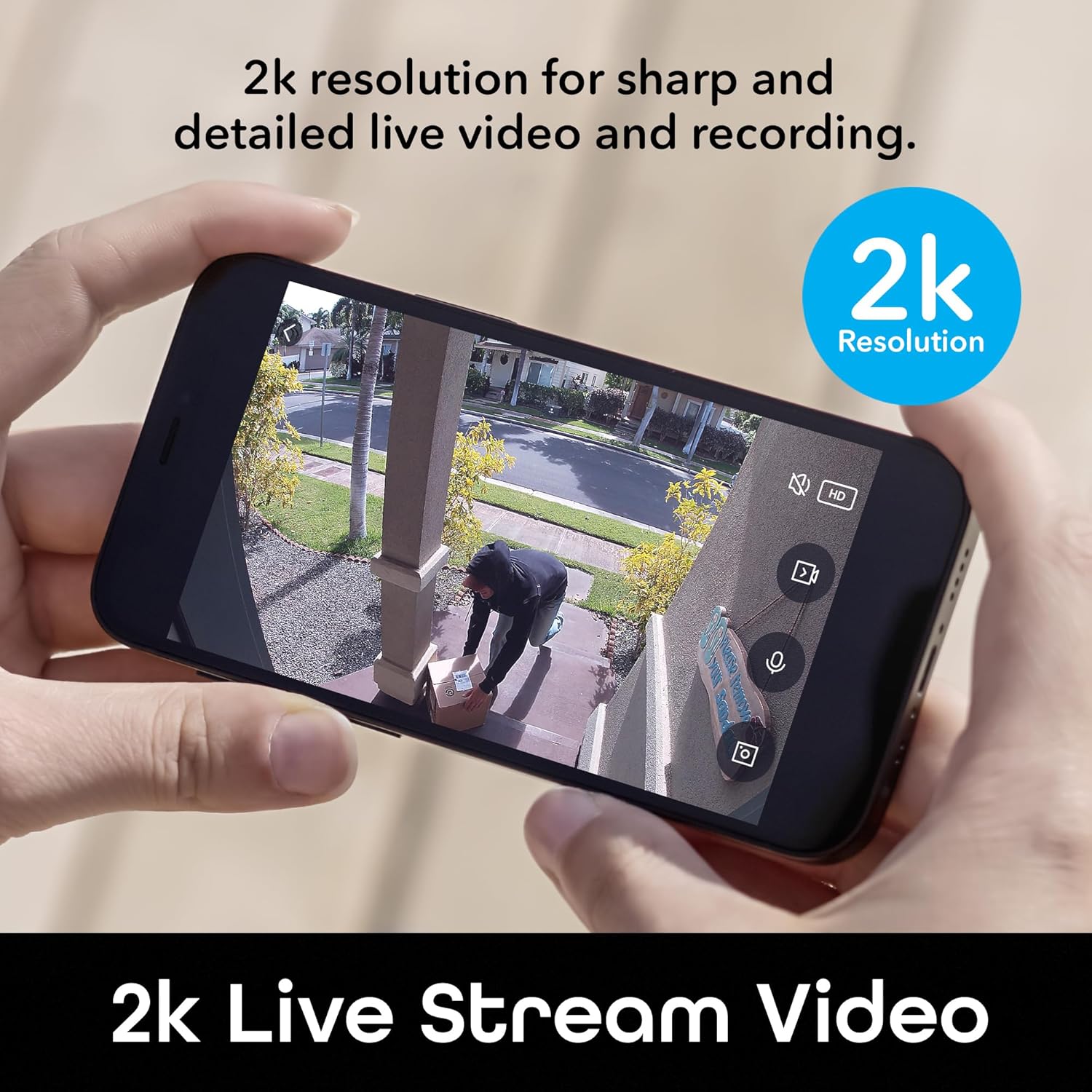 Geeni Hawk Outdoor Smart WiFi Security Camera 2K Weatherproof, Night Vision, 2-Way Audio, Compatible with Alexa and Google Home